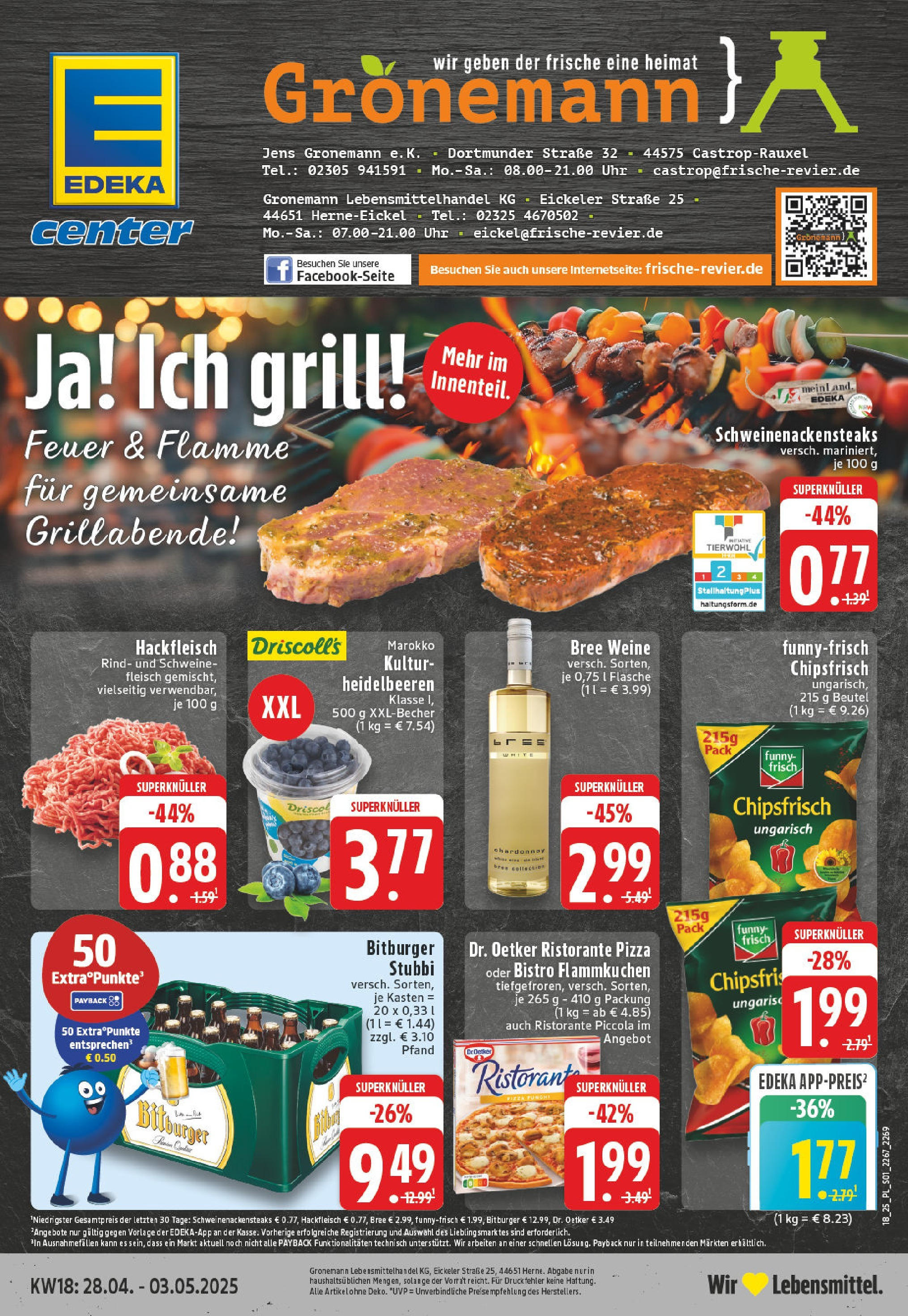 Edeka - EDEKA: Wochenangebote (ab 27.04.2025) » Angebote Online | Seite: 1 | Produkte: Bitburger, Grill, Bree, Uhr