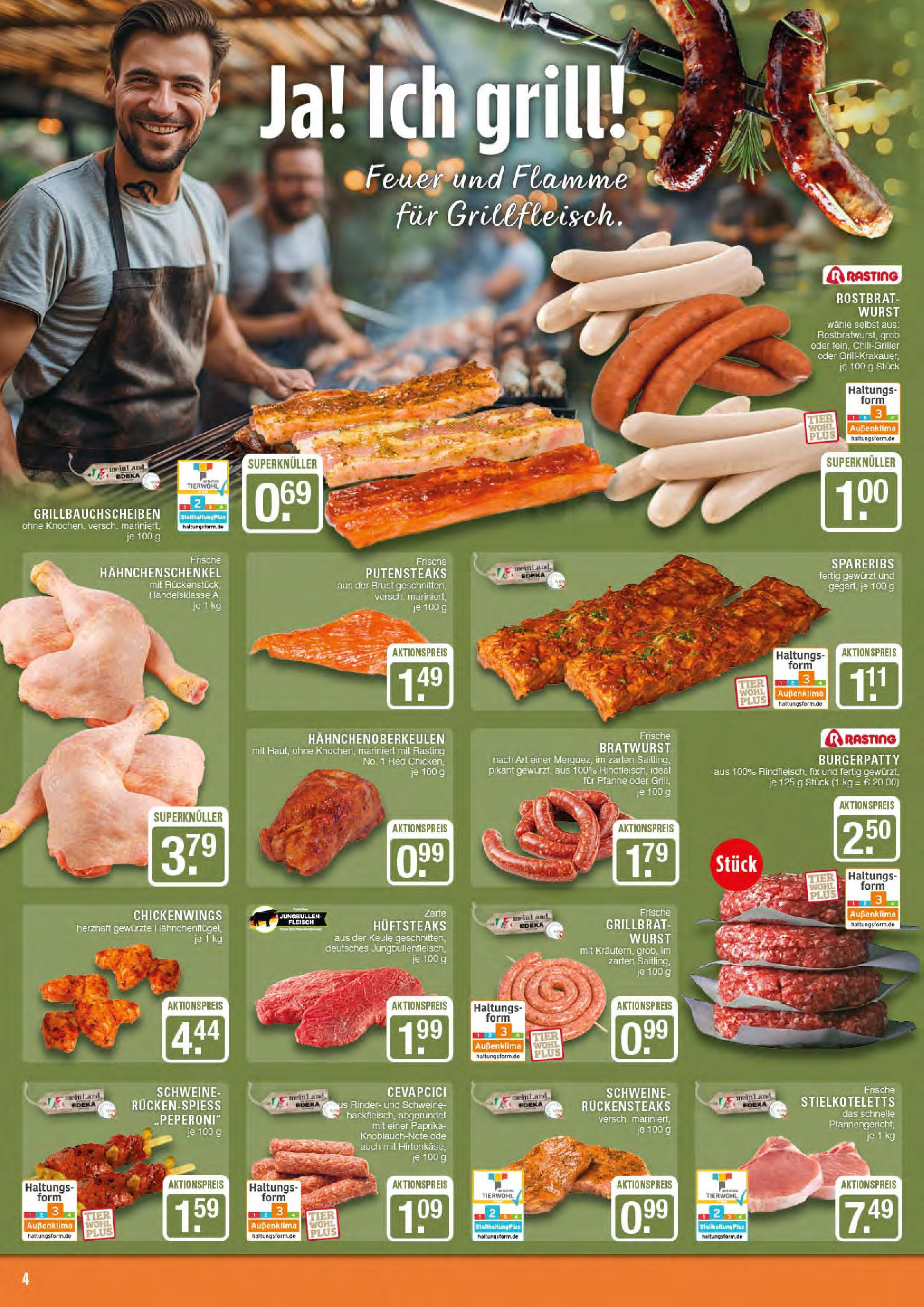 Edeka - EDEKA: Wochenangebote (ab 27.04.2025) » Angebote Online | Seite: 4 | Produkte: Bratwurst, Burger, Steak, Fleisch