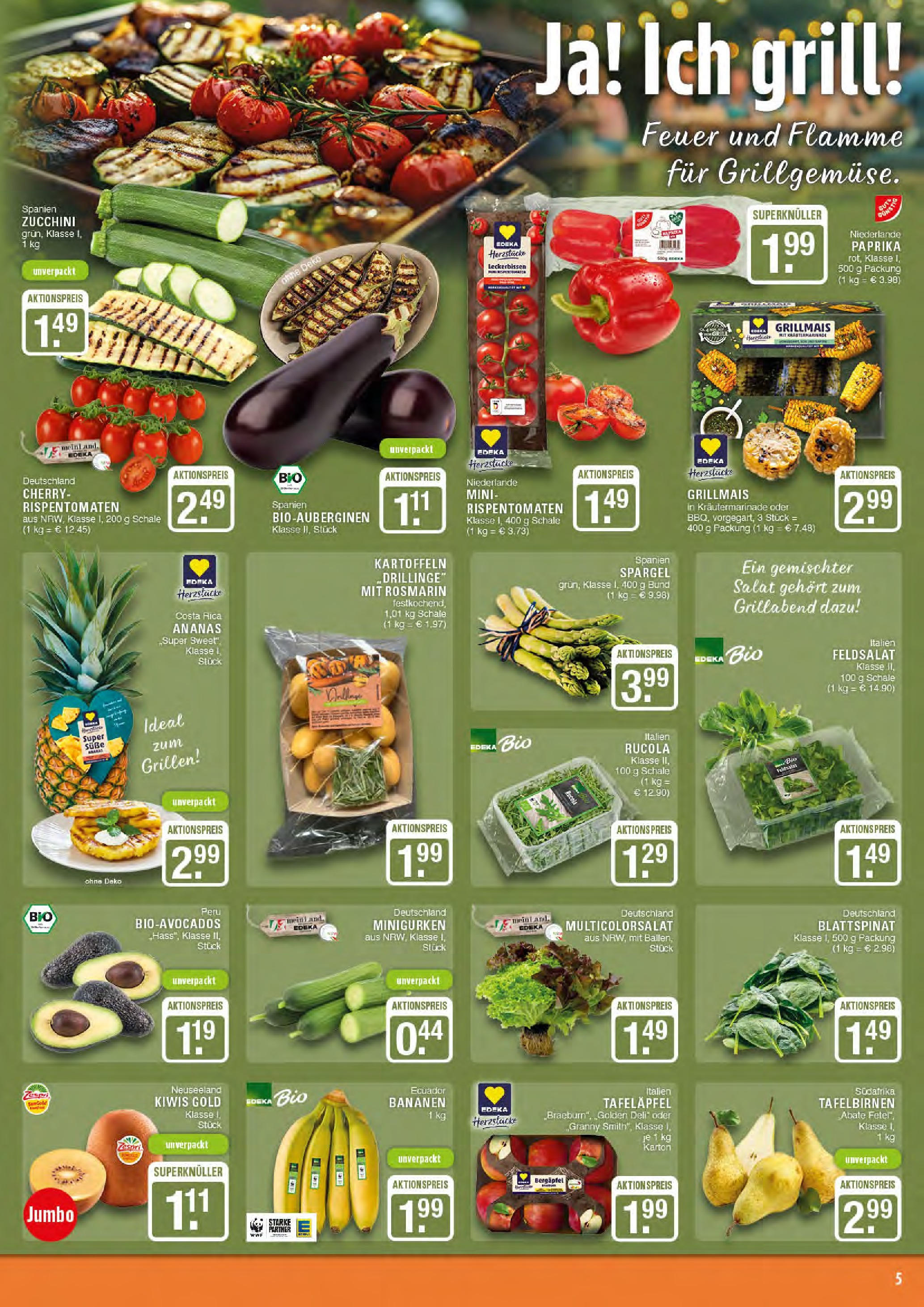 Edeka - EDEKA: Wochenangebote (ab 27.04.2025) » Angebote Online | Seite: 5 | Produkte: Bananen, Spargel, Paprika, Zucchini