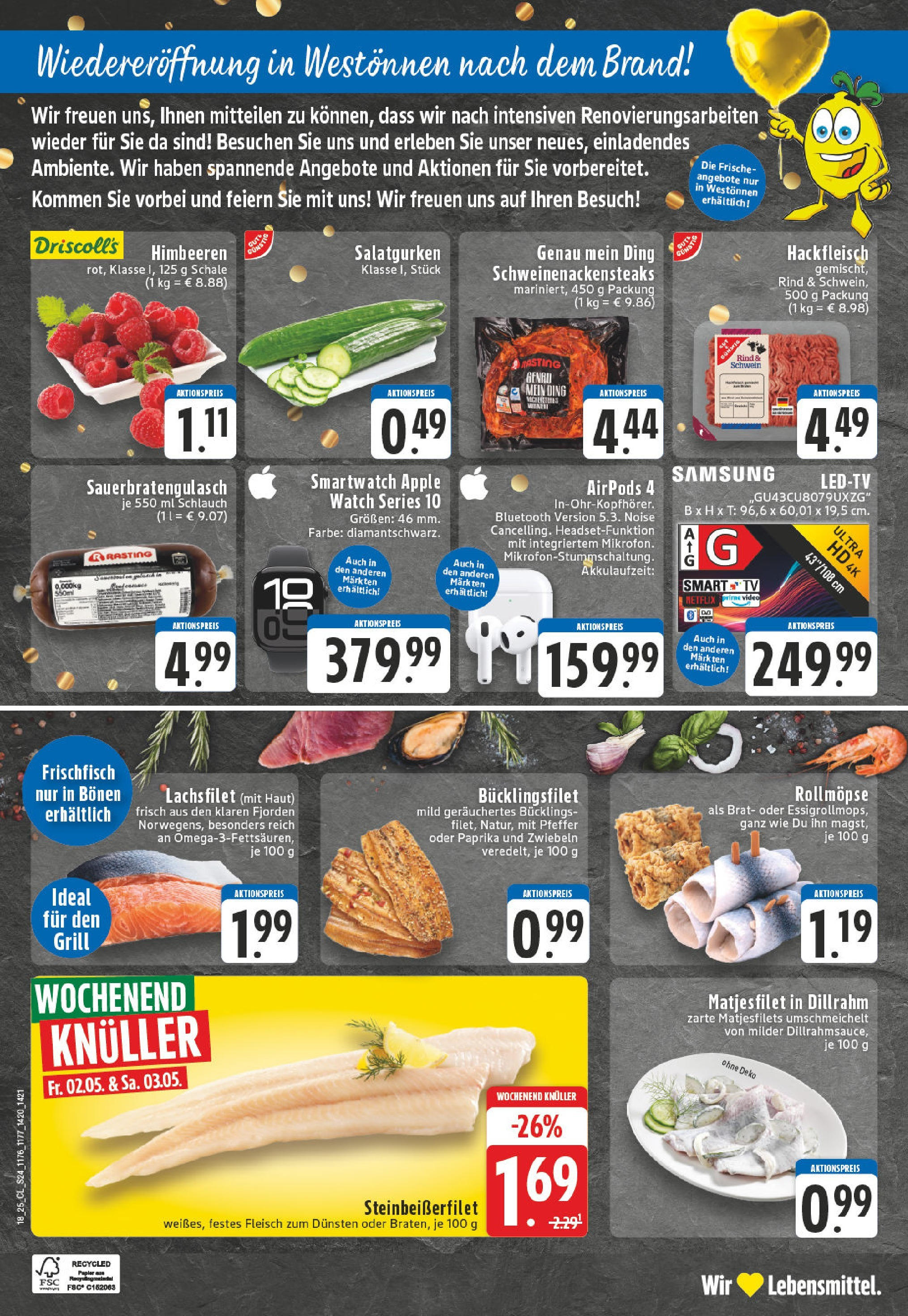 Edeka - EDEKA: Wochenangebote (ab 27.04.2025) » Angebote Online | Seite: 24 | Produkte: Himbeeren, Grill, Zwiebeln, Hackfleisch