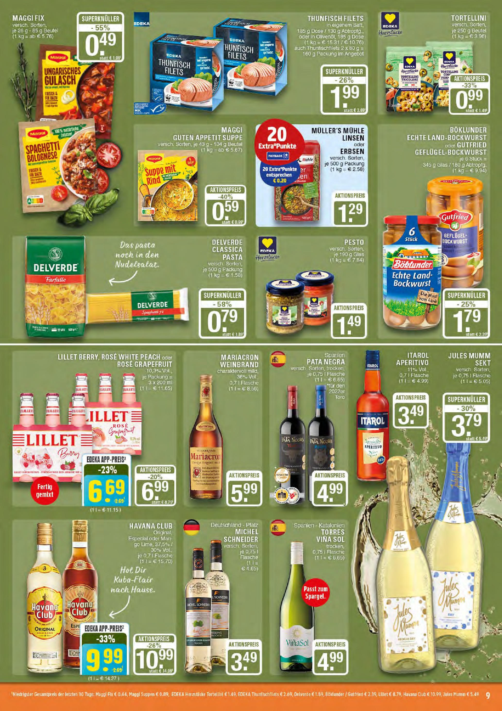 Edeka - EDEKA: Wochenangebote (ab 27.04.2025) » Angebote Online | Seite: 9 | Produkte: Mühle, Sekt, Rum, Erbsen