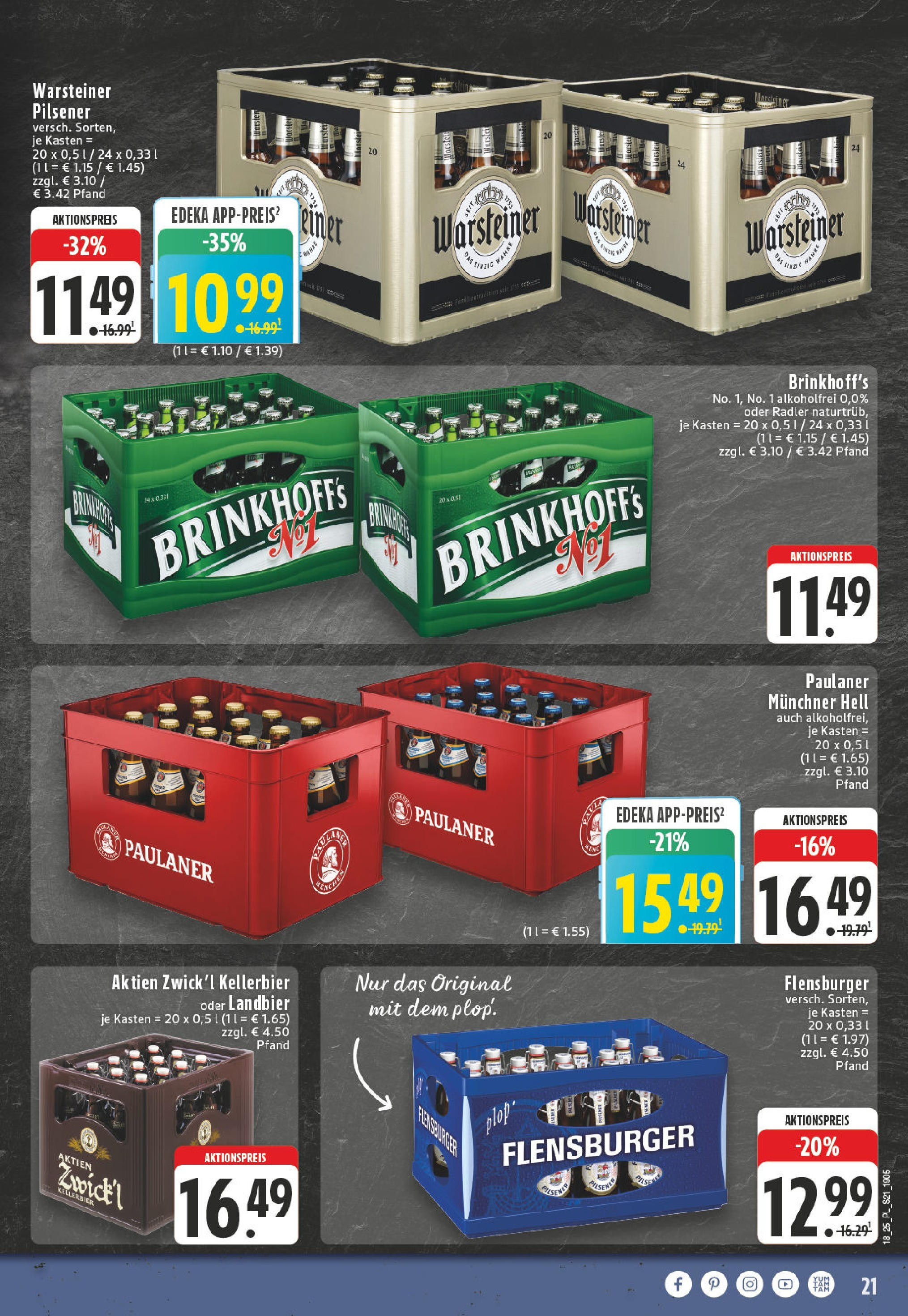Edeka - EDEKA: Wochenangebote (ab 27.04.2025) » Angebote Online | Seite: 21 | Produkte: Flensburger, Radler, Warsteiner, Paulaner Edeka - EDEKA: Wochenangebote (ab 27.04.2025) » Angebote Online | Seite: 21 | Produkte: Flensburger, Radler, Warsteiner, Paulaner