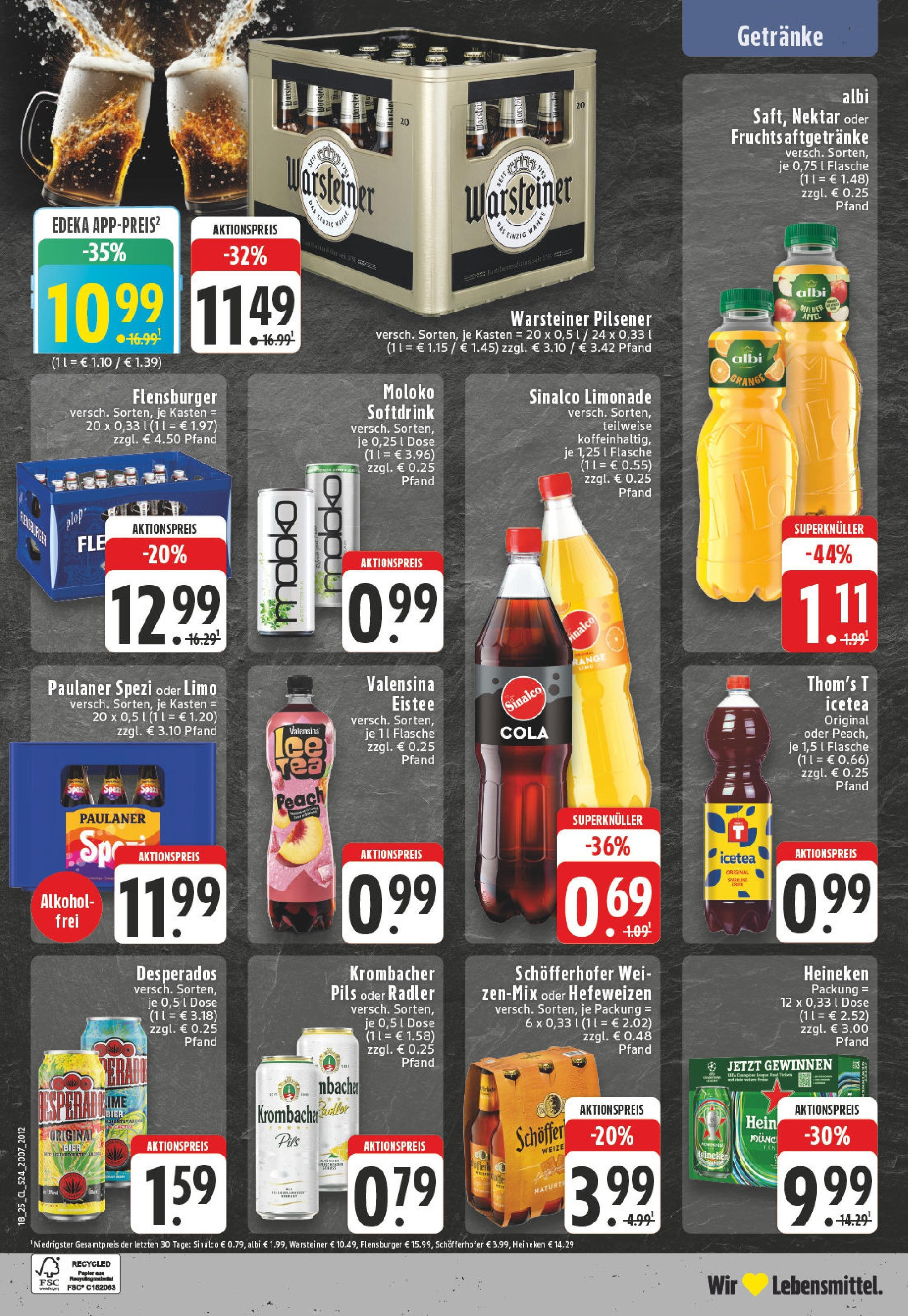 Edeka - EDEKA: Wochenangebote (ab 27.04.2025) » Angebote Online | Seite: 24 | Produkte: Bier, Pils, Limonade, Paulaner Edeka - EDEKA: Wochenangebote (ab 27.04.2025) » Angebote Online | Seite: 24 | Produkte: Bier, Pils, Limonade, Paulaner