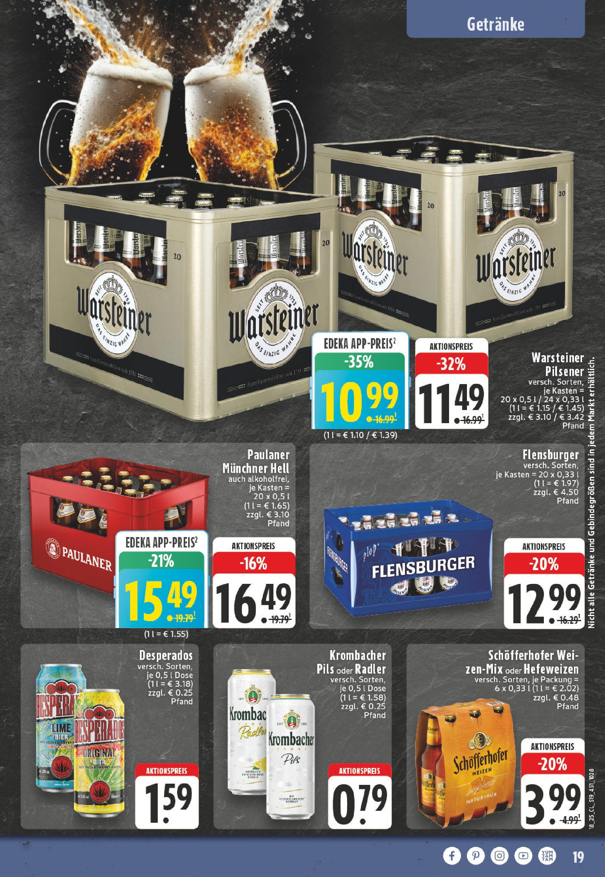 Edeka - EDEKA: Wochenangebote (ab 27.04.2025) » Angebote Online | Seite: 19 | Produkte: Bier, Radler, Warsteiner, Krombacher Edeka - EDEKA: Wochenangebote (ab 27.04.2025) » Angebote Online | Seite: 19 | Produkte: Bier, Radler, Warsteiner, Krombacher