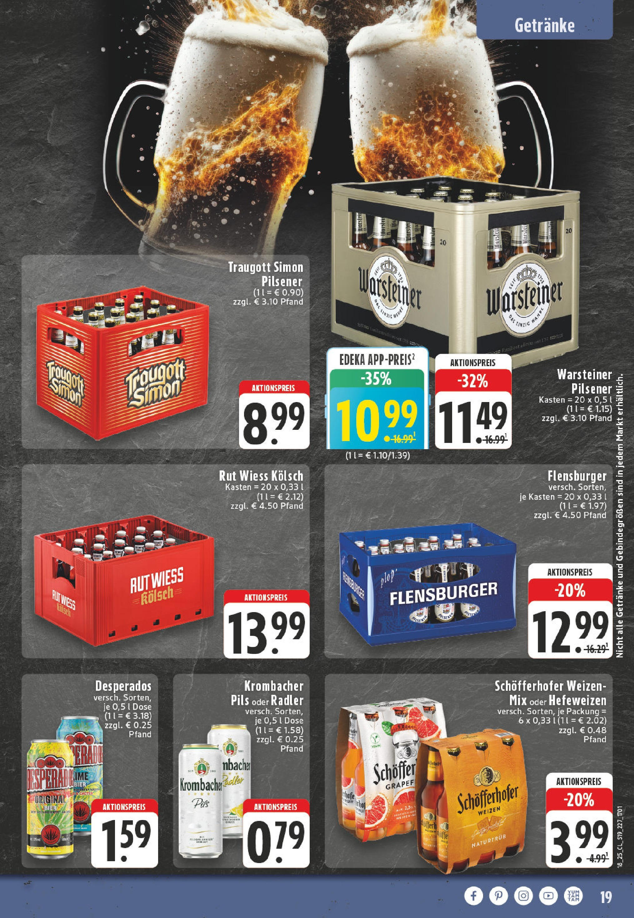 Edeka - EDEKA: Wochenangebote (ab 27.04.2025) » Angebote Online | Seite: 19 | Produkte: Pils, Radler, Warsteiner, Krombacher Edeka - EDEKA: Wochenangebote (ab 27.04.2025) » Angebote Online | Seite: 19 | Produkte: Pils, Radler, Warsteiner, Krombacher