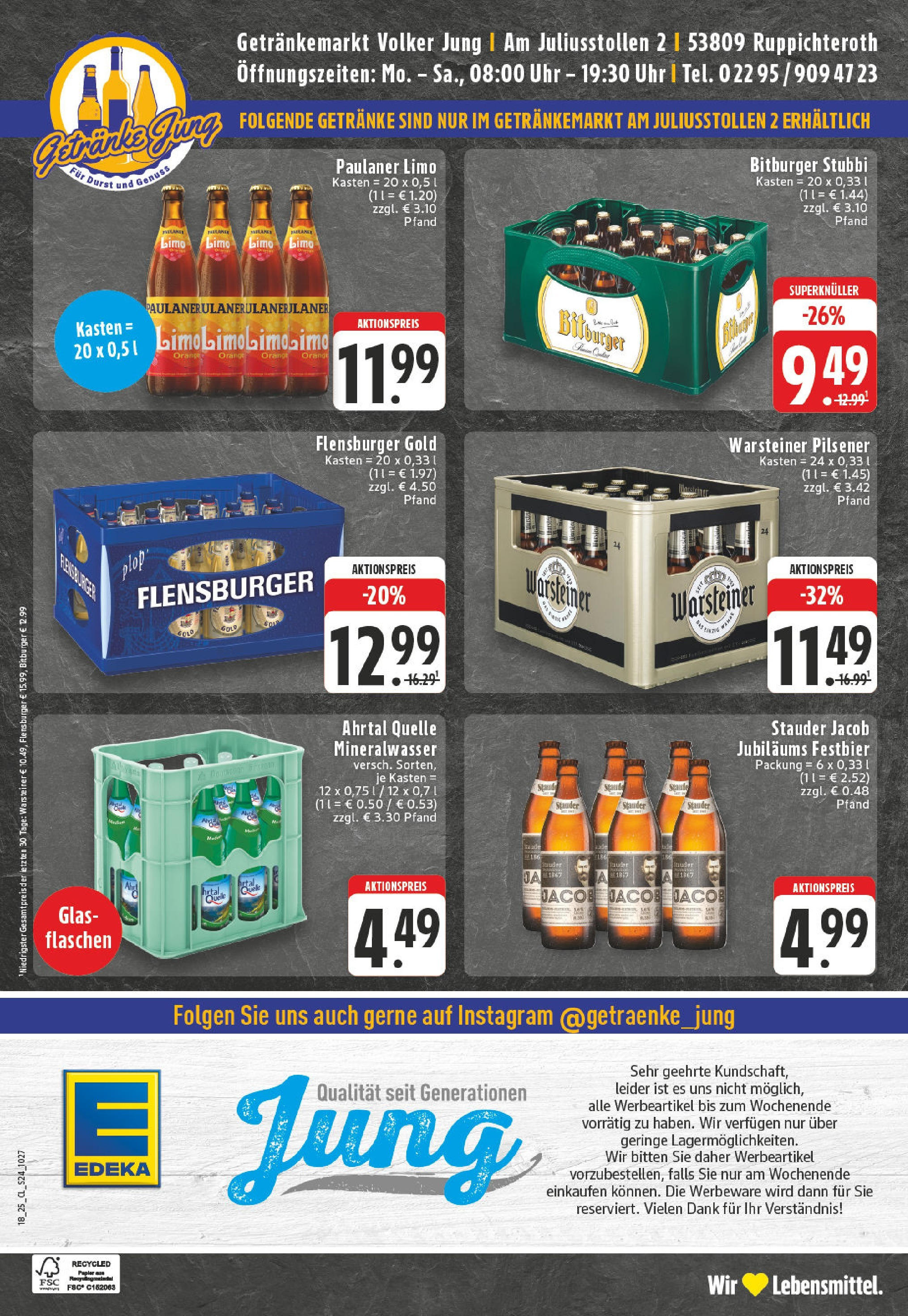 Edeka - EDEKA: Wochenangebote (ab 27.04.2025) » Angebote Online | Seite: 24 | Produkte: Bitburger, Mineralwasser, Uhr, Paulaner Edeka - EDEKA: Wochenangebote (ab 27.04.2025) » Angebote Online | Seite: 24 | Produkte: Bitburger, Mineralwasser, Uhr, Paulaner