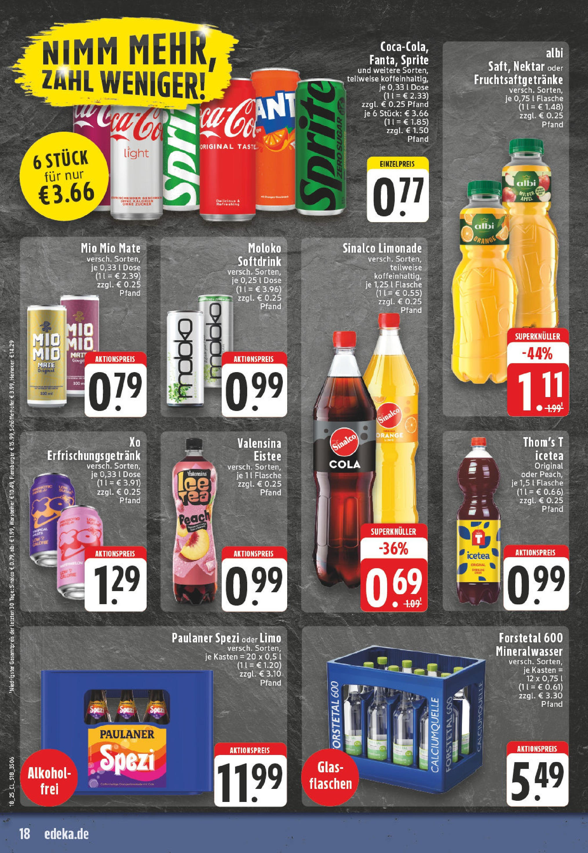 Edeka - EDEKA: Wochenangebote (ab 27.04.2025) » Angebote Online | Seite: 18 | Produkte: Paulaner spezi, Mio mio mate, Mineralwasser, Warsteiner Edeka - EDEKA: Wochenangebote (ab 27.04.2025) » Angebote Online | Seite: 18 | Produkte: Paulaner spezi, Mio mio mate, Mineralwasser, Warsteiner