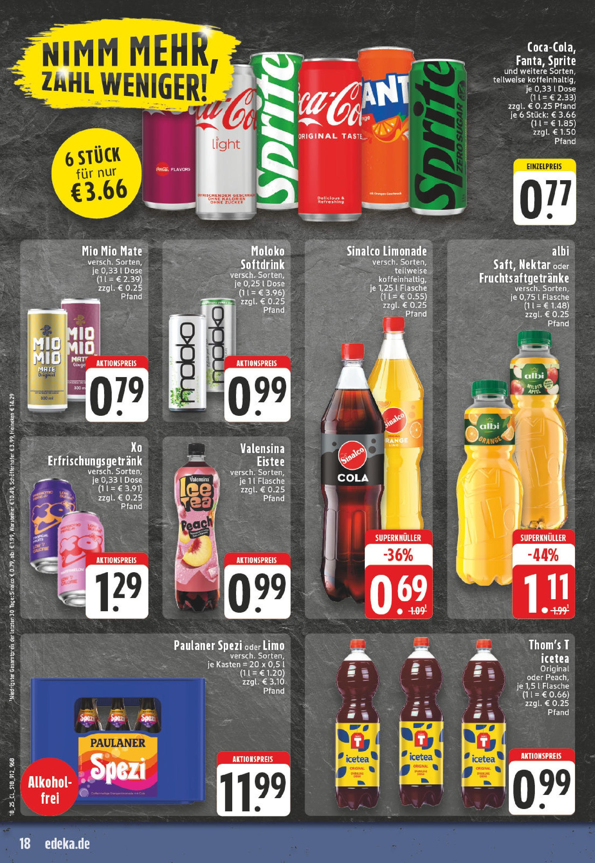 Edeka - EDEKA: Wochenangebote (ab 27.04.2025) » Angebote Online | Seite: 18 | Produkte: Sinalco, Cola, Paulaner spezi, Paulaner Edeka - EDEKA: Wochenangebote (ab 27.04.2025) » Angebote Online | Seite: 18 | Produkte: Sinalco, Cola, Paulaner spezi, Paulaner