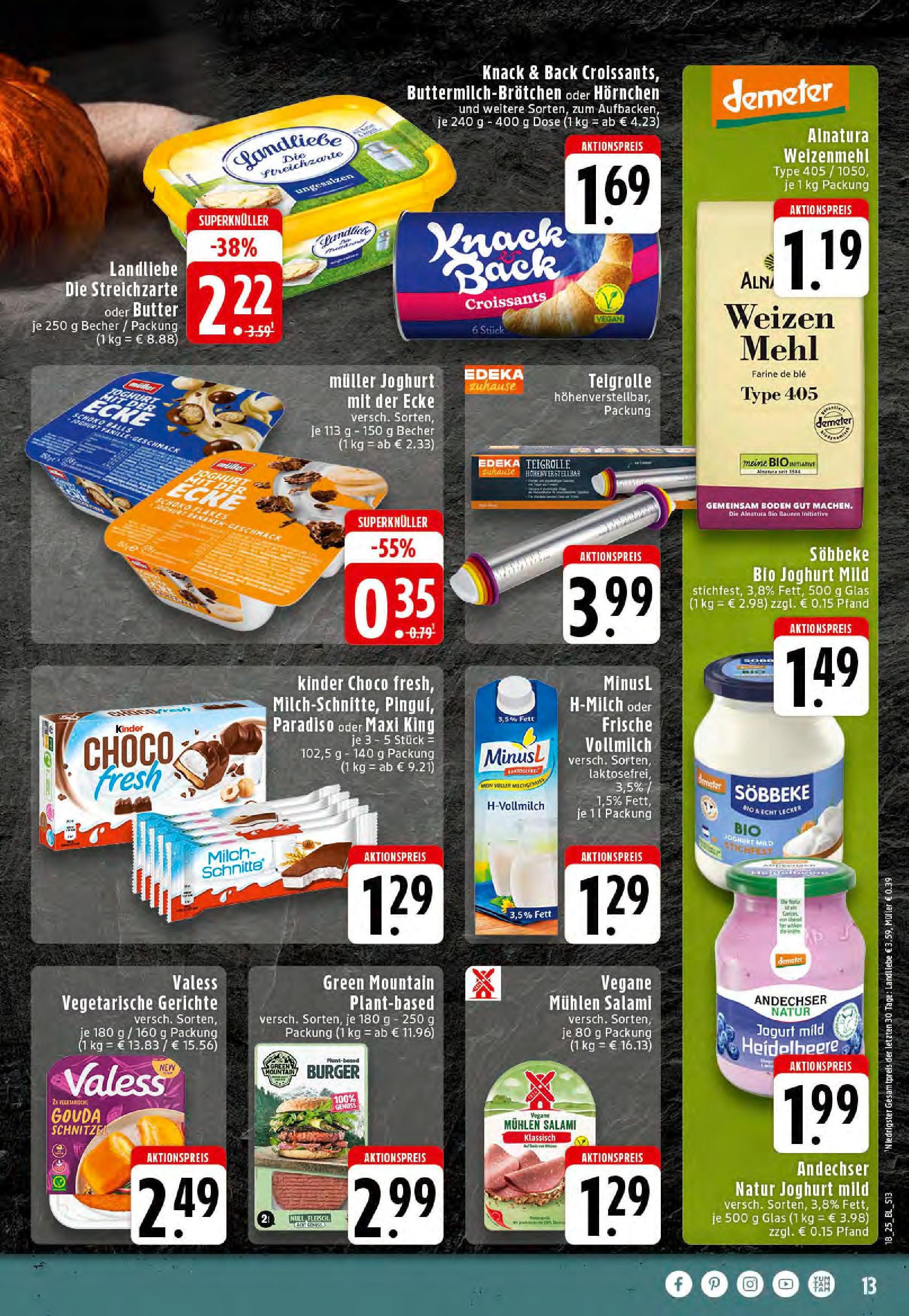 Edeka - EDEKA: Wochenangebote (ab 27.04.2025) » Angebote Online | Seite: 13 | Produkte: Mehl, Butter, Burger, Salami Edeka - EDEKA: Wochenangebote (ab 27.04.2025) » Angebote Online | Seite: 13 | Produkte: Mehl, Butter, Burger, Salami