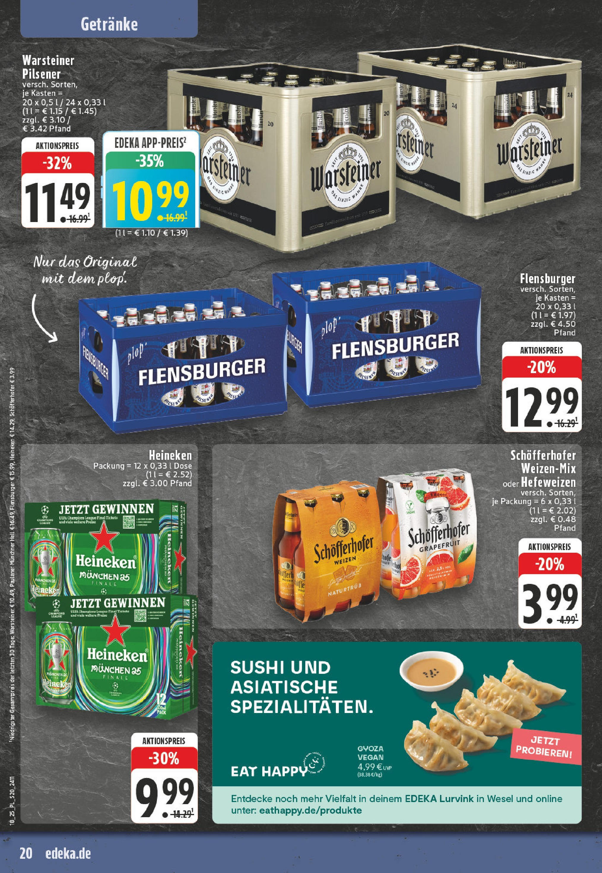Edeka - EDEKA: Wochenangebote (ab 27.04.2025) » Angebote Online | Seite: 22 | Produkte: Flensburger, Heineken, Grapefruit, Warsteiner Edeka - EDEKA: Wochenangebote (ab 27.04.2025) » Angebote Online | Seite: 22 | Produkte: Flensburger, Heineken, Grapefruit, Warsteiner
