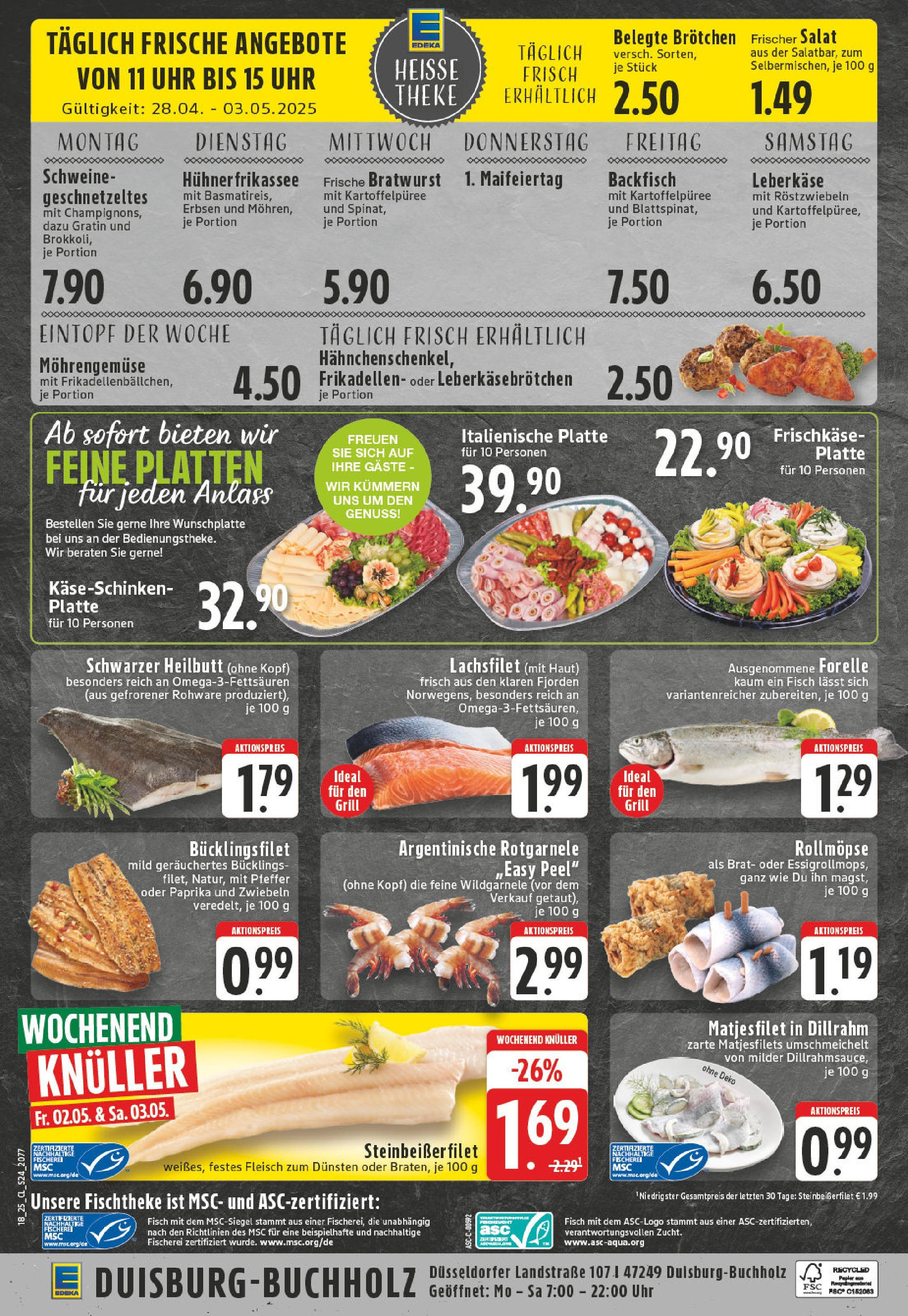 Edeka - EDEKA: Wochenangebote (ab 27.04.2025) » Angebote Online | Seite: 24 | Produkte: Theke, Fisch, Erbsen, Frischkase