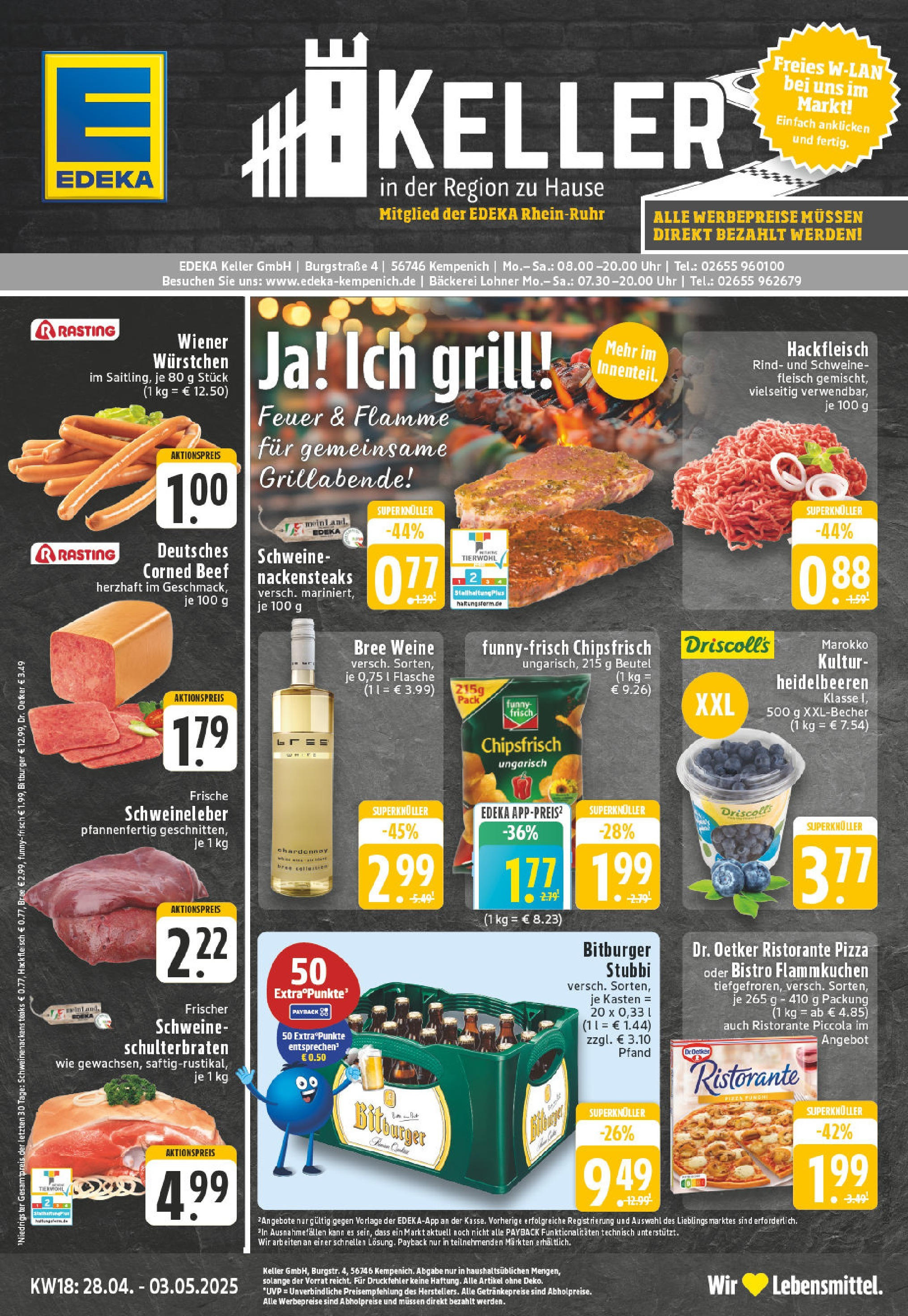 Edeka - EDEKA: Wochenangebote (ab 27.04.2025) » Angebote Online | Seite: 1 | Produkte: Ristorante, Grill, Fleisch, Uhr