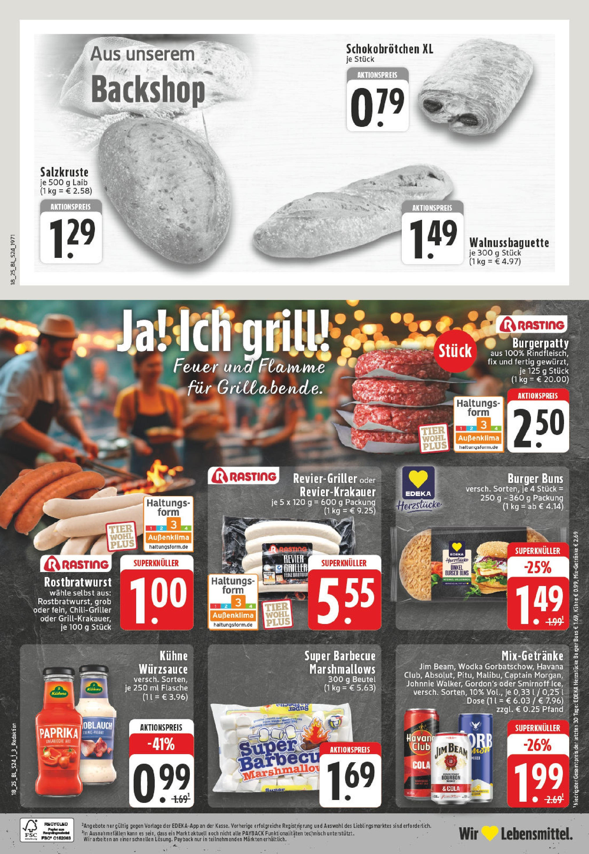 Edeka - EDEKA: Wochenangebote (ab 27.04.2025) » Angebote Online | Seite: 24 | Produkte: Burger bun, Paprika, Bourbon, Griller