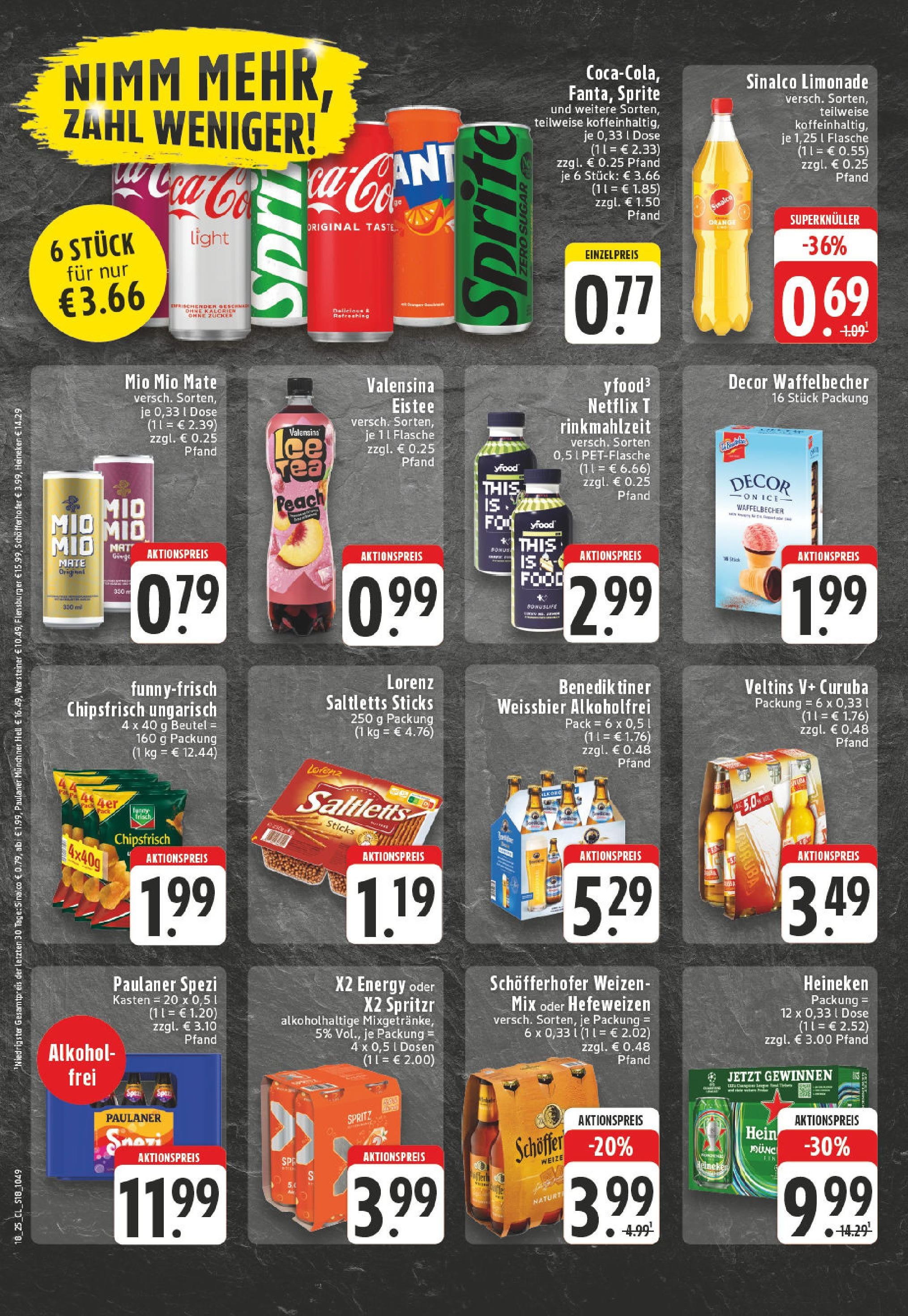 Edeka - EDEKA: Wochenangebote (ab 27.04.2025) » Angebote Online | Seite: 18 | Produkte: Sinalco, Sprite, Paulaner spezi, Valensina