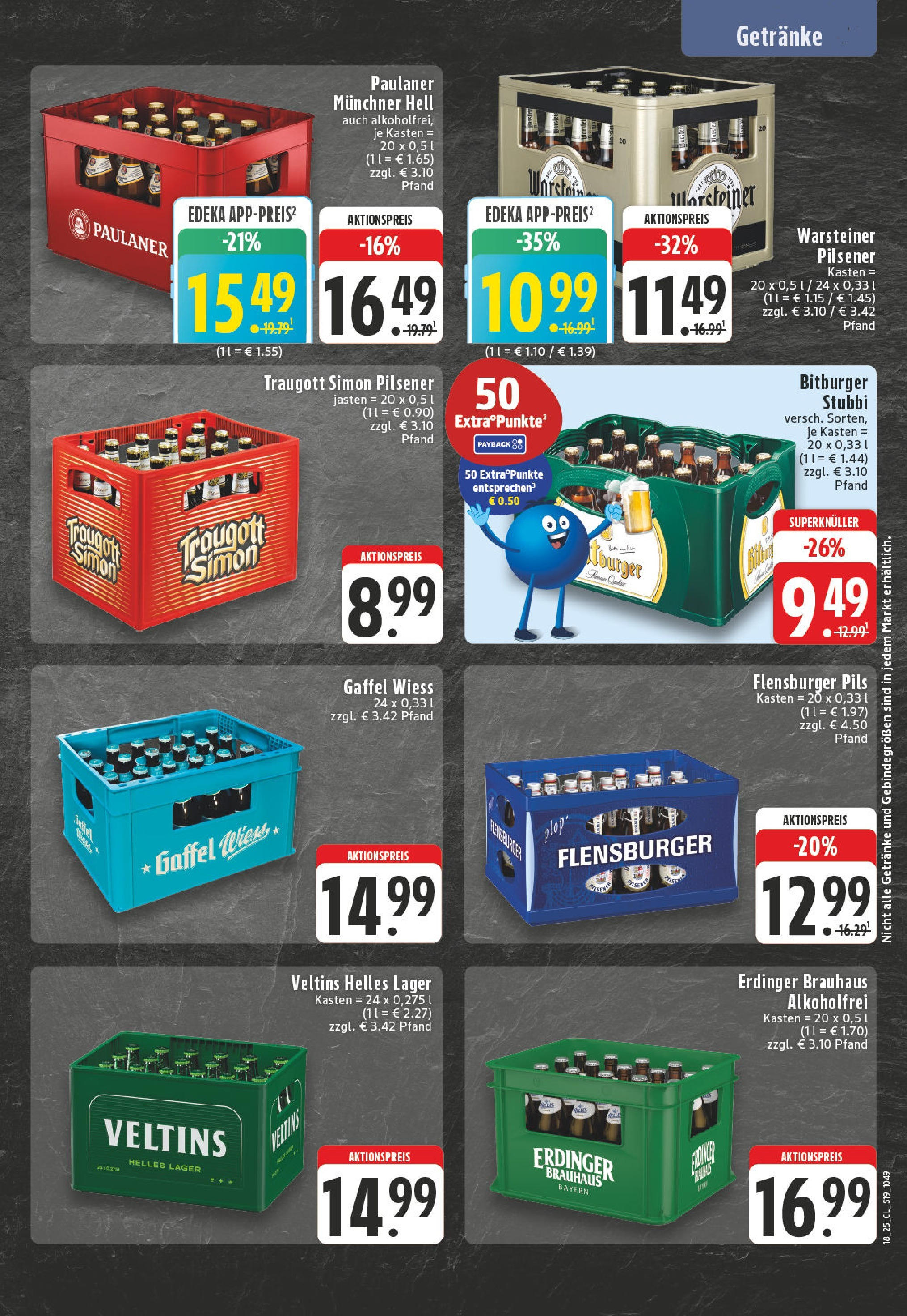 Edeka - EDEKA: Wochenangebote (ab 27.04.2025) » Angebote Online | Seite: 19 | Produkte: Pils, Flensburger, Warsteiner, Paulaner