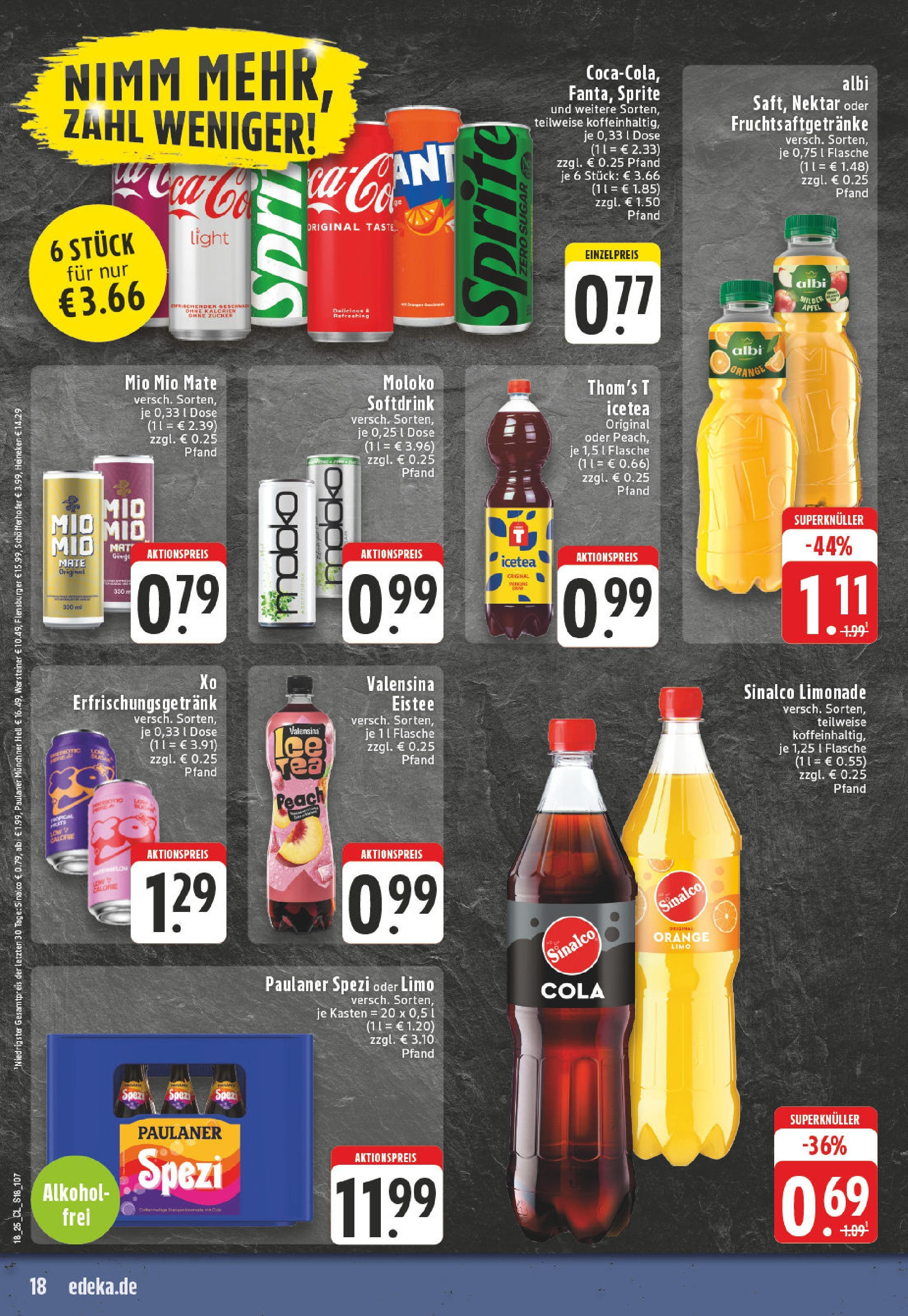 Edeka - EDEKA: Wochenangebote (ab 27.04.2025) » Angebote Online | Seite: 18 | Produkte: Sinalco, Cola, Limonade, Heineken Edeka - EDEKA: Wochenangebote (ab 27.04.2025) » Angebote Online | Seite: 18 | Produkte: Sinalco, Cola, Limonade, Heineken