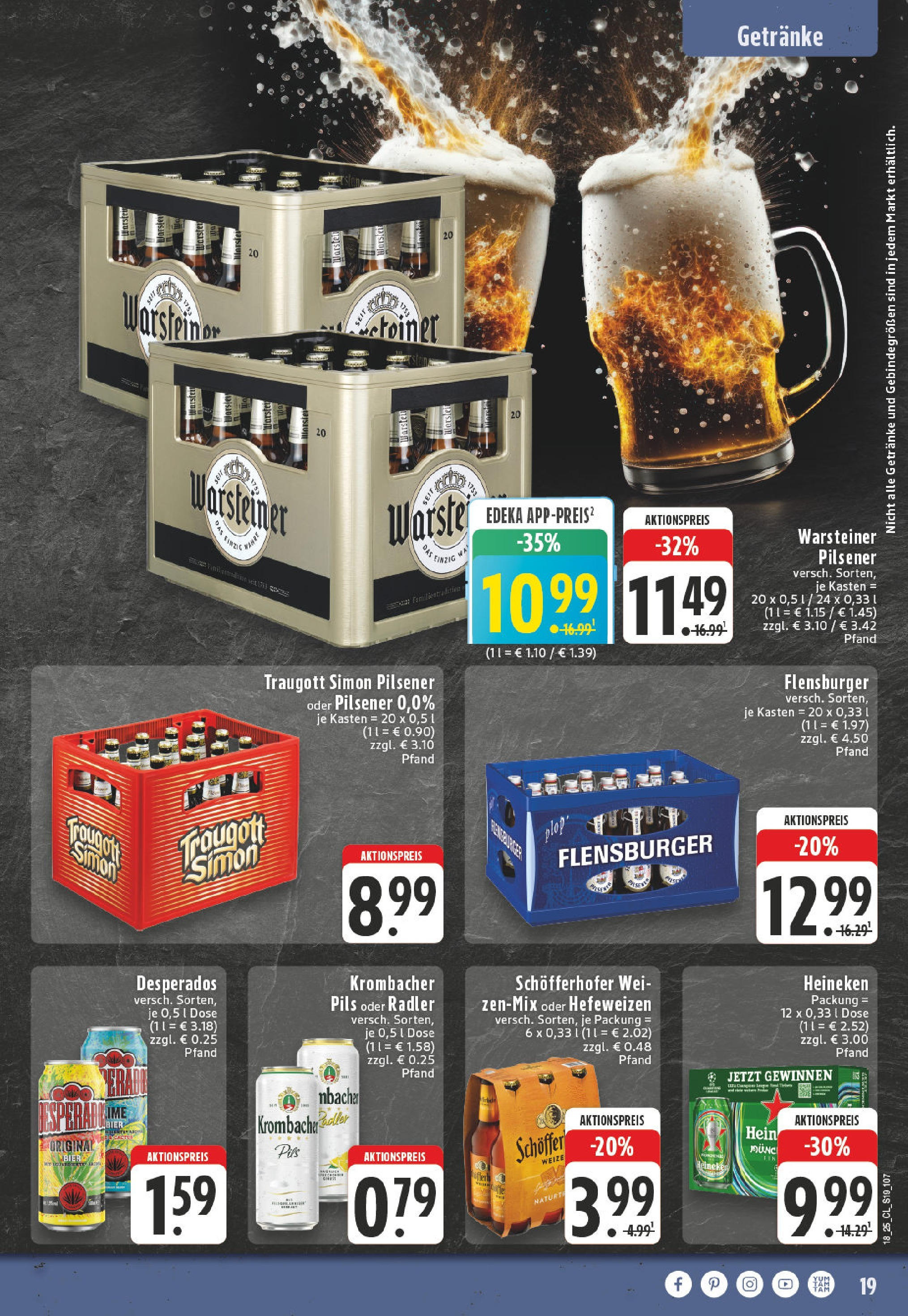 Edeka - EDEKA: Wochenangebote (ab 27.04.2025) » Angebote Online | Seite: 19 | Produkte: Pils, Heineken, Radler, Desperados Edeka - EDEKA: Wochenangebote (ab 27.04.2025) » Angebote Online | Seite: 19 | Produkte: Pils, Heineken, Radler, Desperados