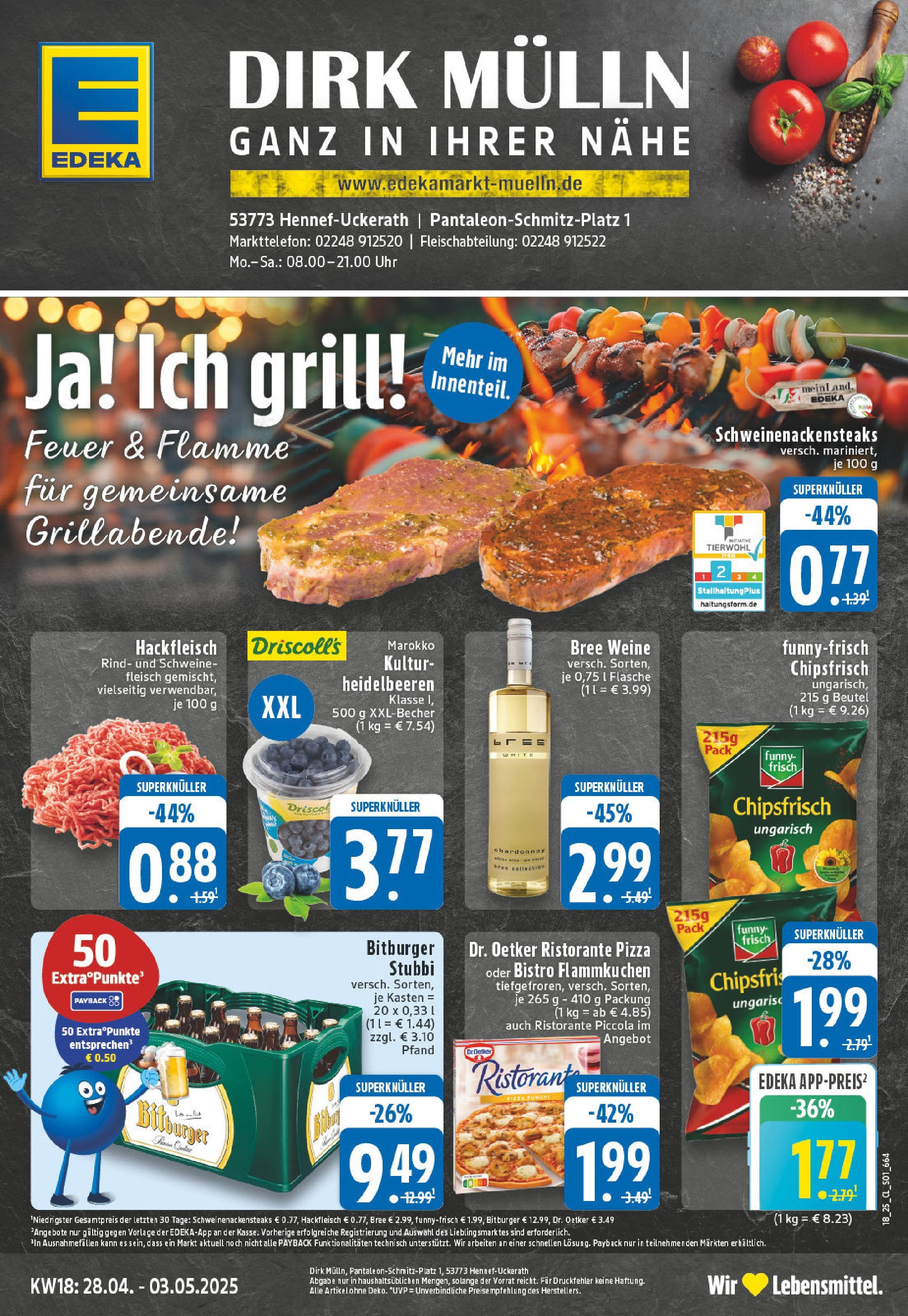 Edeka - EDEKA: Wochenangebote (ab 27.04.2025) » Angebote Online | Seite: 1 | Produkte: Grill, Funny frisch, Chips, Uhr Edeka - EDEKA: Wochenangebote (ab 27.04.2025) » Angebote Online | Seite: 1 | Produkte: Grill, Funny frisch, Chips, Uhr