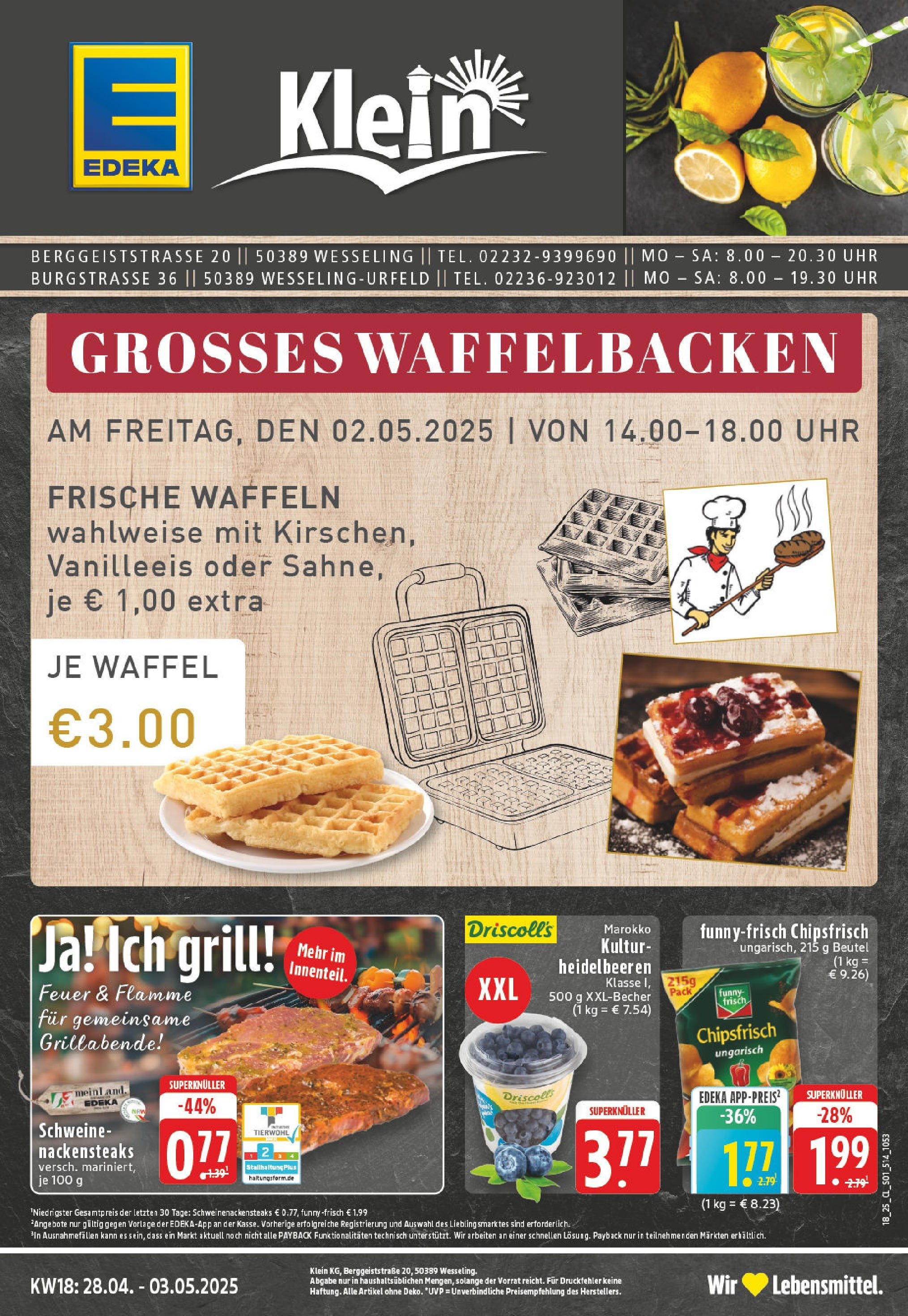 Edeka - EDEKA: Wochenangebote (ab 27.04.2025) » Angebote Online | Seite: 1 | Produkte: Nackensteaks, Grill, Waffeln, Uhr Edeka - EDEKA: Wochenangebote (ab 27.04.2025) » Angebote Online | Seite: 1 | Produkte: Nackensteaks, Grill, Waffeln, Uhr
