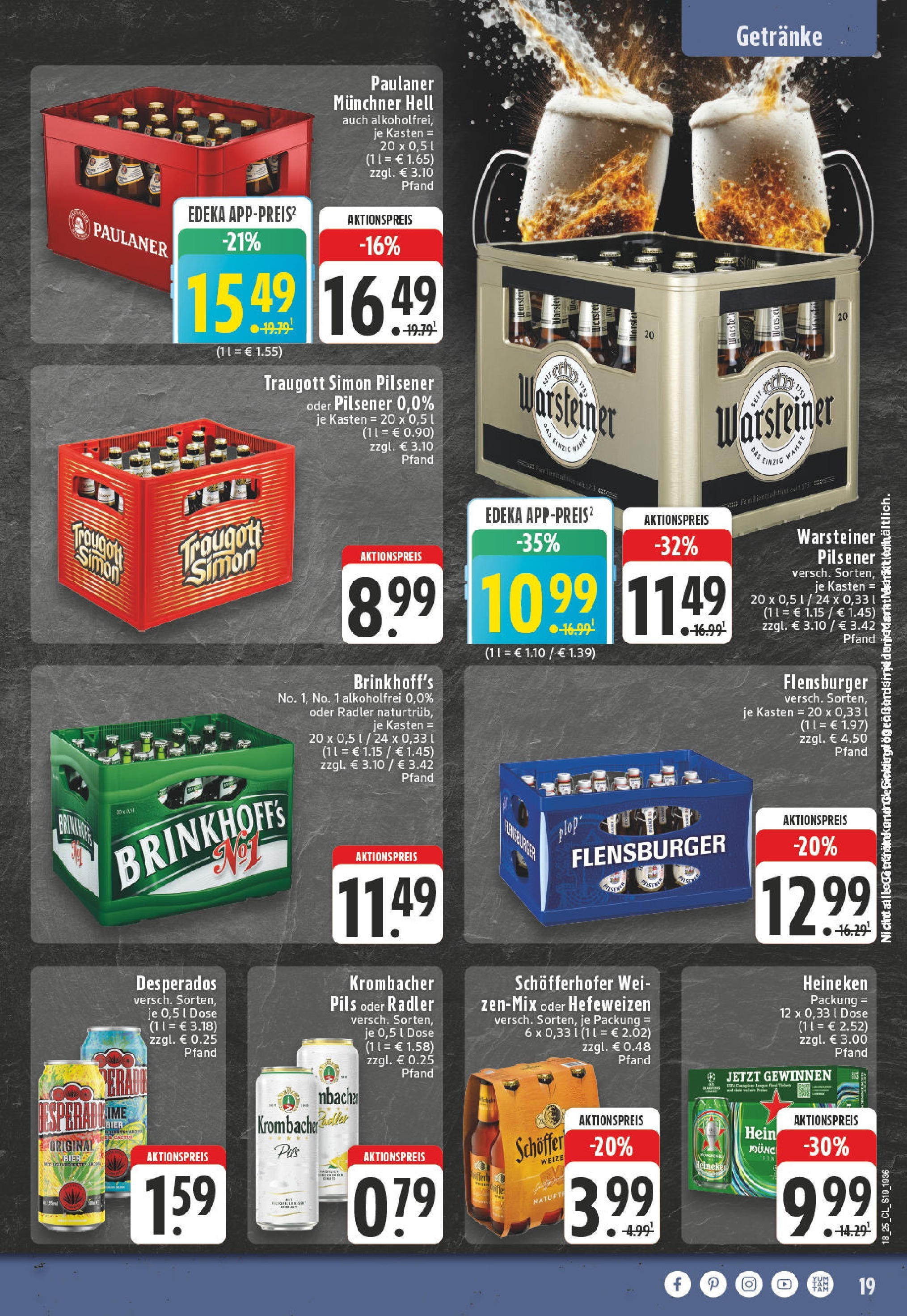 Edeka - EDEKA: Wochenangebote (ab 27.04.2025) » Angebote Online | Seite: 19 | Produkte: Bier, Flensburger, Heineken, Krombacher Edeka - EDEKA: Wochenangebote (ab 27.04.2025) » Angebote Online | Seite: 19 | Produkte: Bier, Flensburger, Heineken, Krombacher