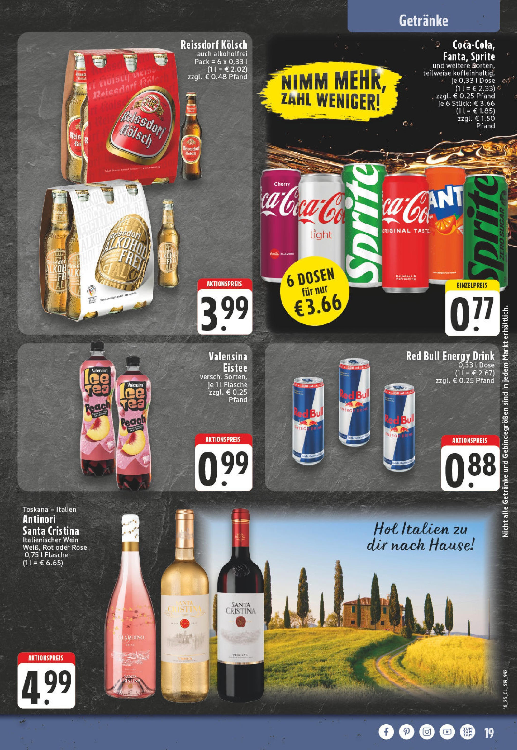 Edeka - EDEKA: Wochenangebote (ab 27.04.2025) » Angebote Online | Seite: 19 | Produkte: Red bull, Energy, Valensina, Wein Edeka - EDEKA: Wochenangebote (ab 27.04.2025) » Angebote Online | Seite: 19 | Produkte: Red bull, Energy, Valensina, Wein