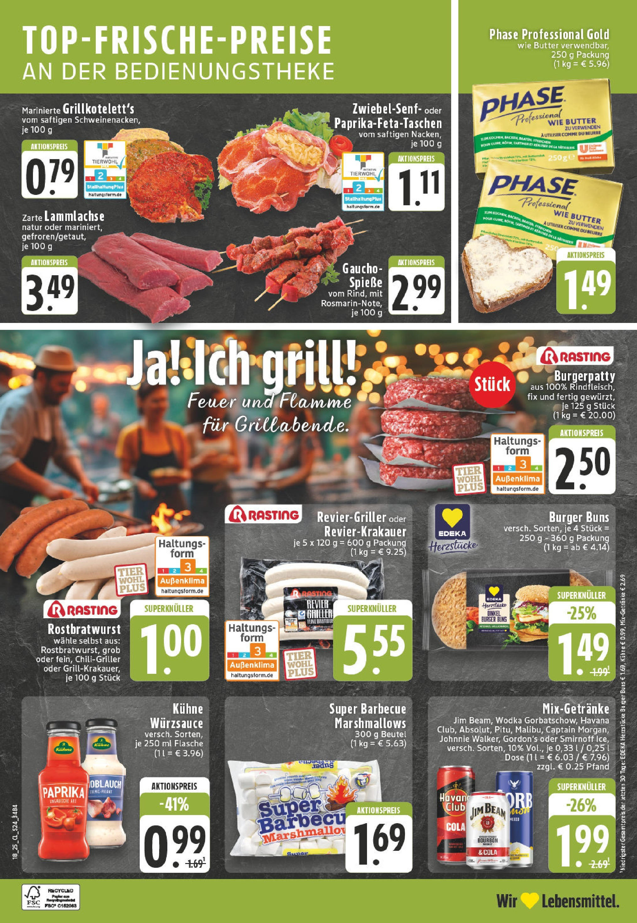 Edeka - EDEKA: Wochenangebote (ab 27.04.2025) » Angebote Online | Seite: 24 | Produkte: Jim beam, Cola, Butter, Burger bun