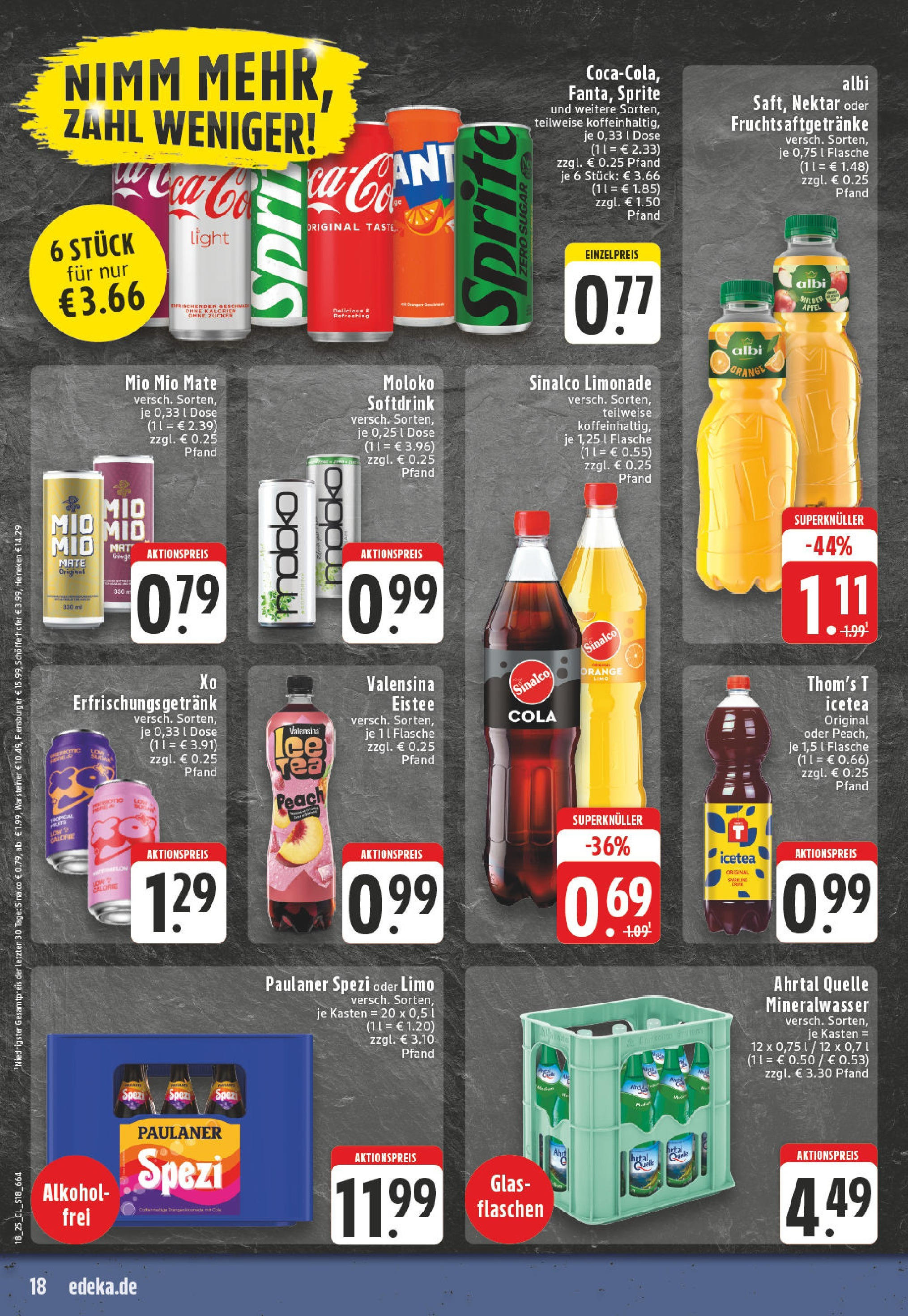 Edeka - EDEKA: Wochenangebote (ab 27.04.2025) » Angebote Online | Seite: 18 | Produkte: Sinalco, Äpfel, Mineralwasser, Flensburger Edeka - EDEKA: Wochenangebote (ab 27.04.2025) » Angebote Online | Seite: 18 | Produkte: Sinalco, Äpfel, Mineralwasser, Flensburger