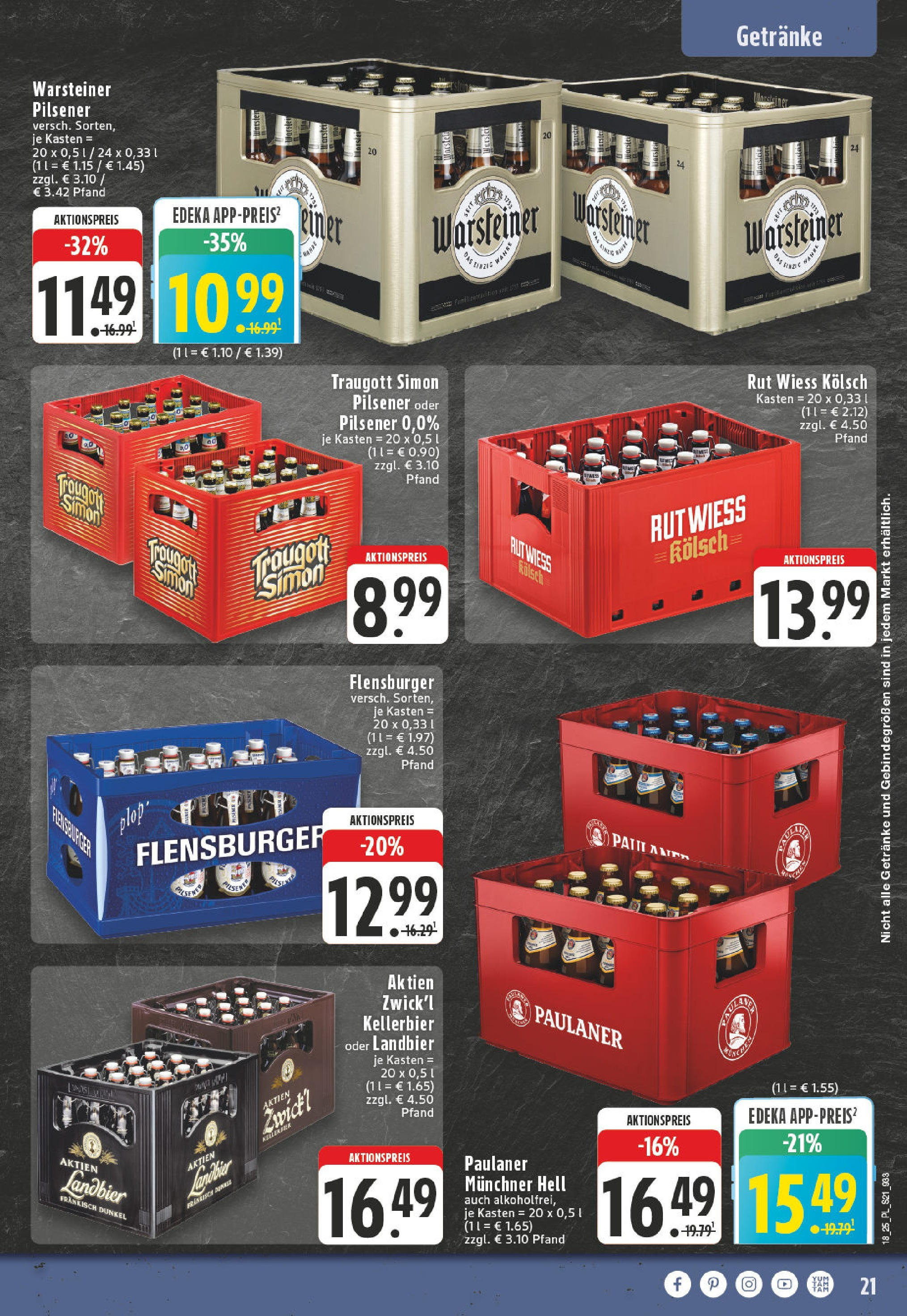 Edeka - EDEKA: Wochenangebote (ab 27.04.2025) » Angebote Online | Seite: 21 | Produkte: Flensburger, Warsteiner, Paulaner Edeka - EDEKA: Wochenangebote (ab 27.04.2025) » Angebote Online | Seite: 21 | Produkte: Flensburger, Warsteiner, Paulaner