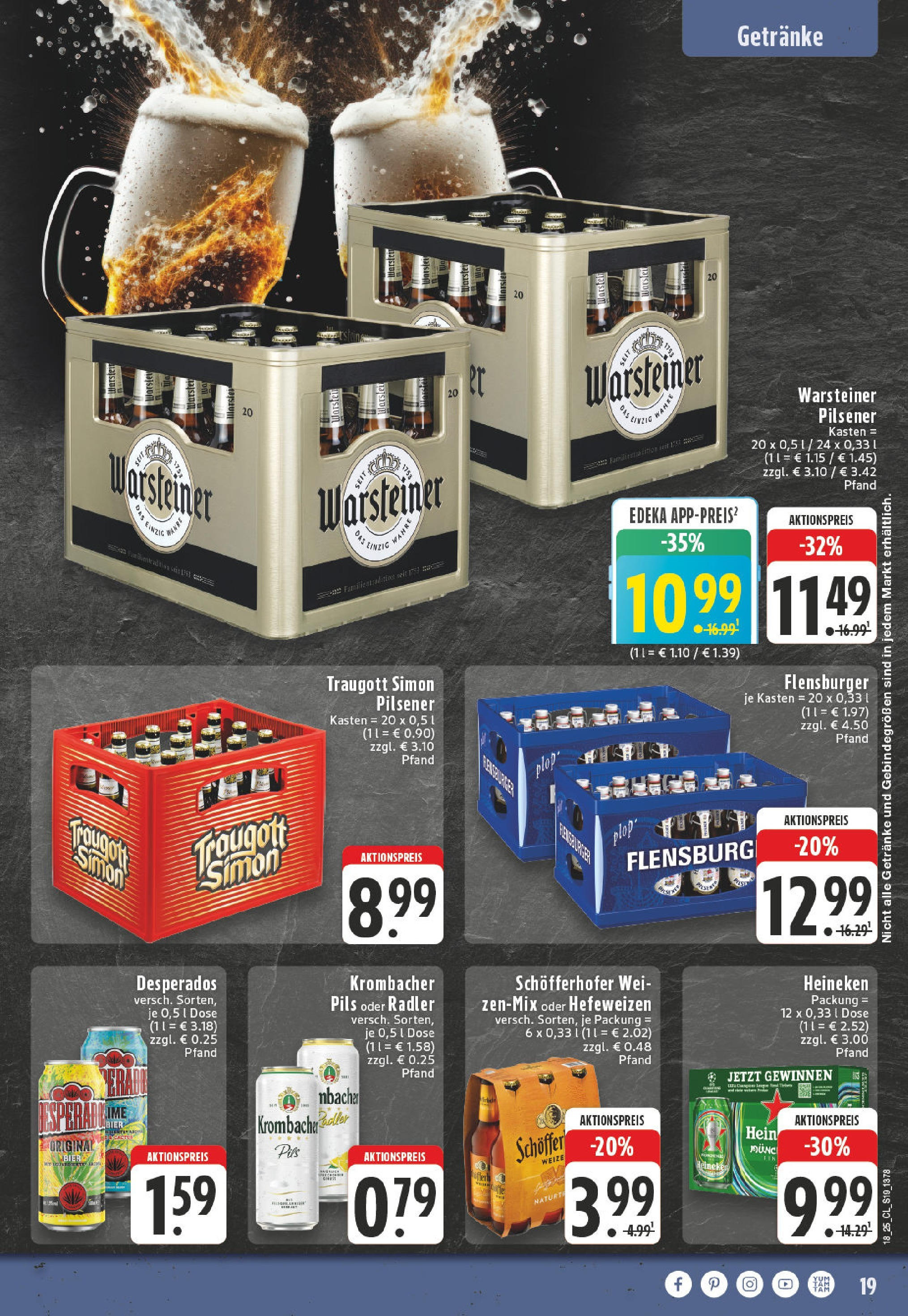 Edeka - EDEKA: Wochenangebote (ab 27.04.2025) » Angebote Online | Seite: 19 | Produkte: Bier, Flensburger, Radler, Warsteiner Edeka - EDEKA: Wochenangebote (ab 27.04.2025) » Angebote Online | Seite: 19 | Produkte: Bier, Flensburger, Radler, Warsteiner