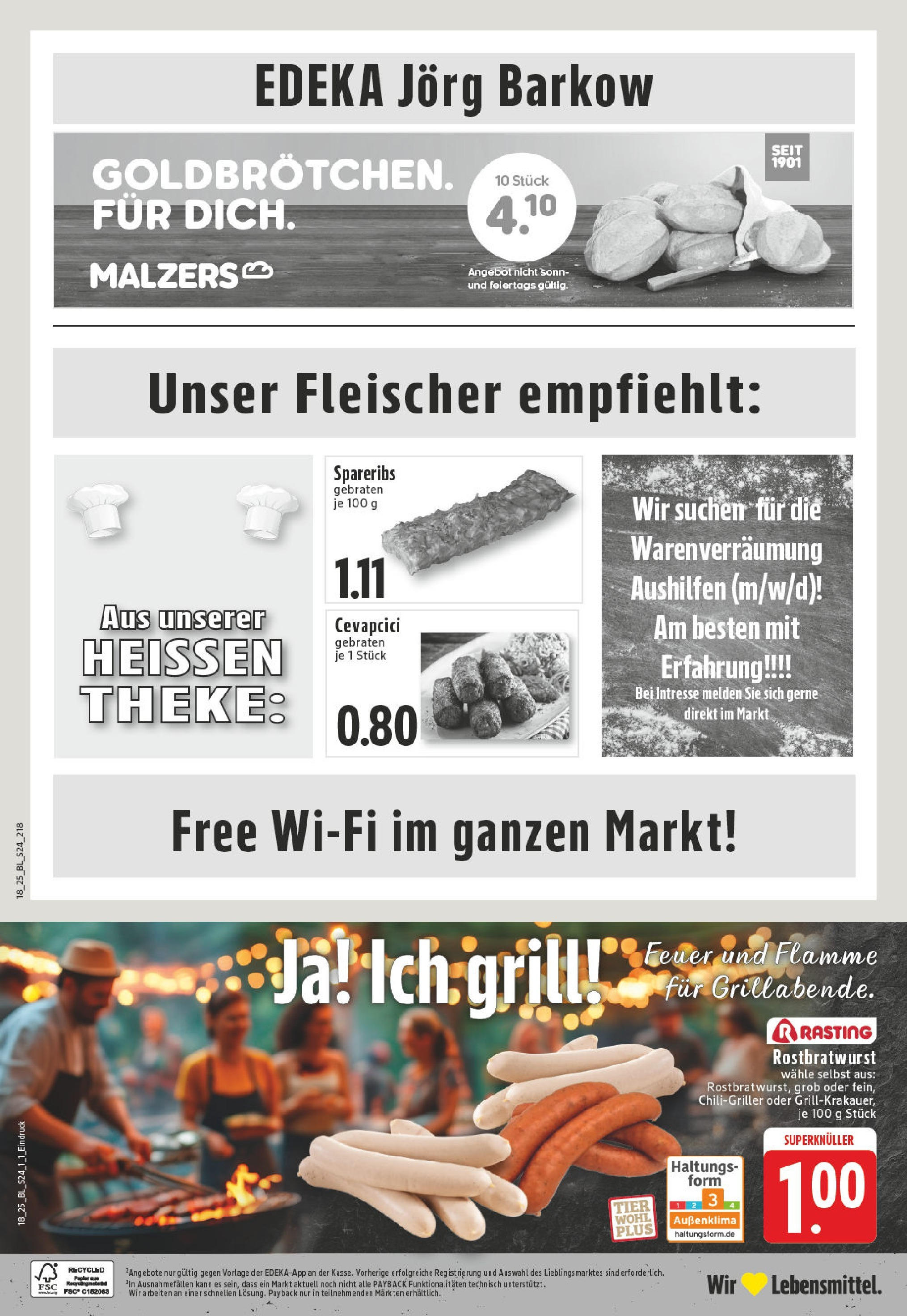 Edeka - EDEKA: Wochenangebote (ab 27.04.2025) » Angebote Online | Seite: 24 | Produkte: Grill, Theke, Cevapcici
