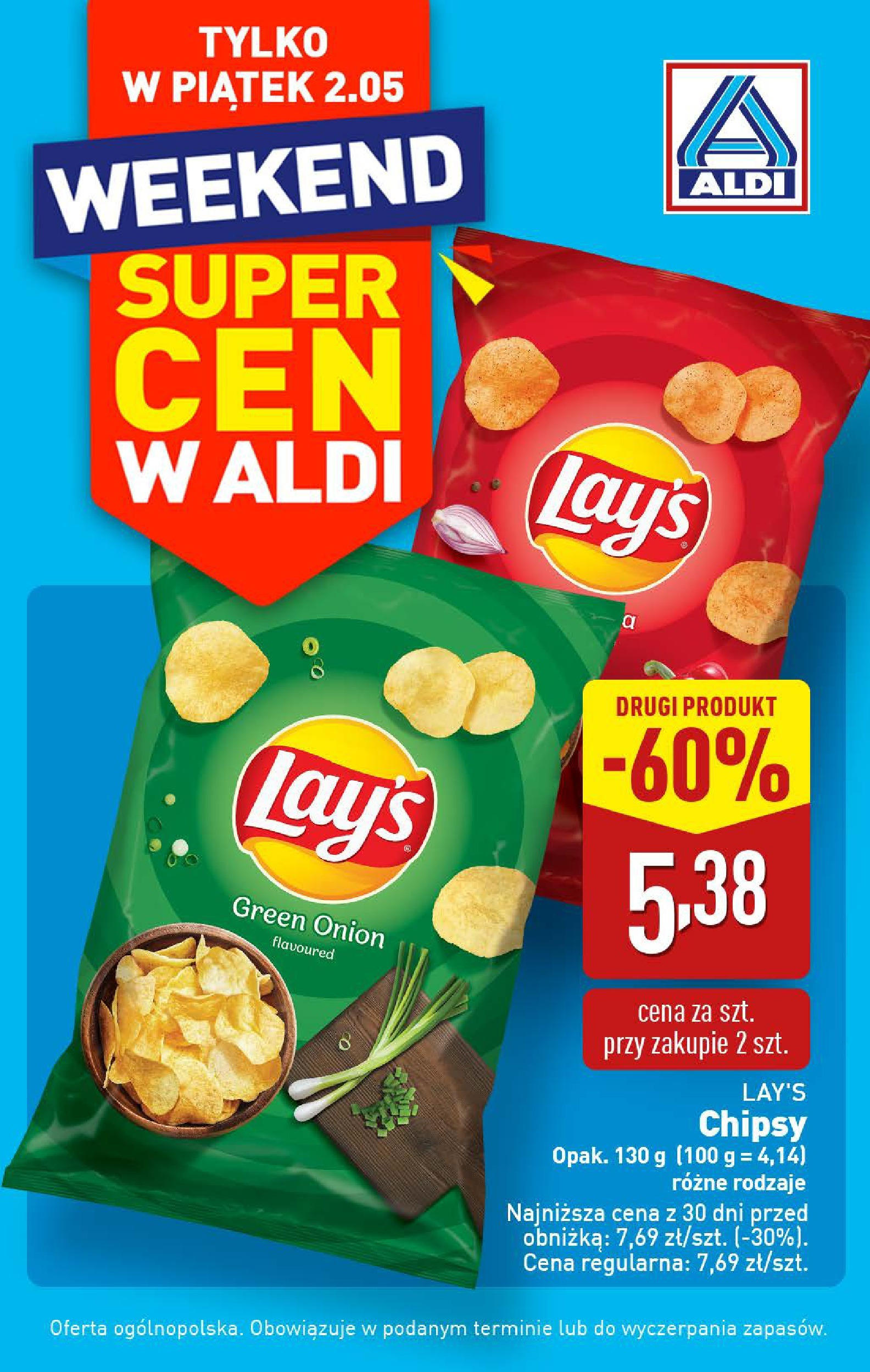 Aldi Gazetka - Tylko w piątek od 02.05.2025 - Ulotka PDF, promocje | Strona: 2 | Produkty: Chipsy