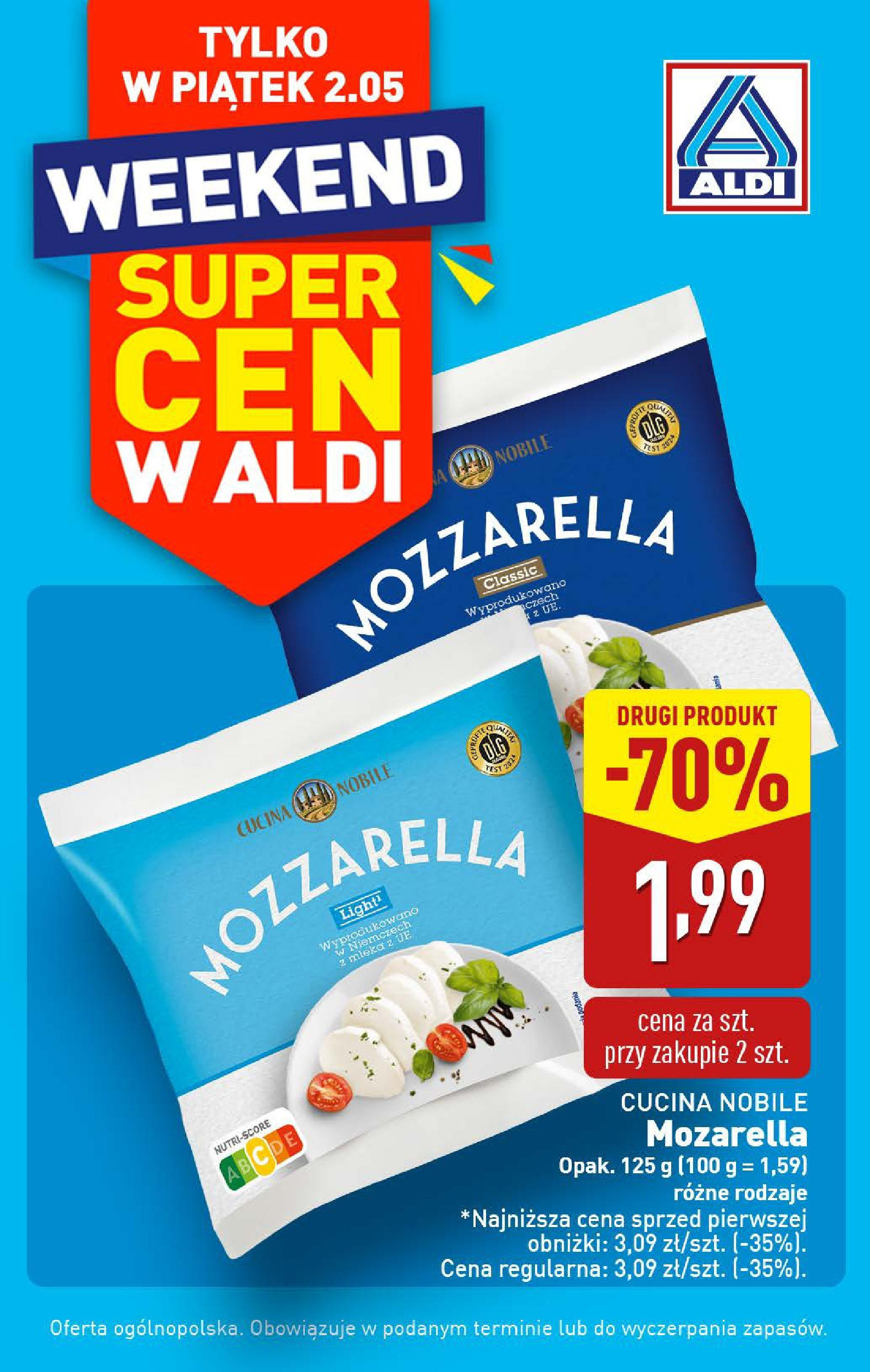 Aldi Gazetka - Tylko w piątek od 02.05.2025 - Ulotka PDF, promocje | Strona: 3 | Produkty: Mleka, Mozzarella