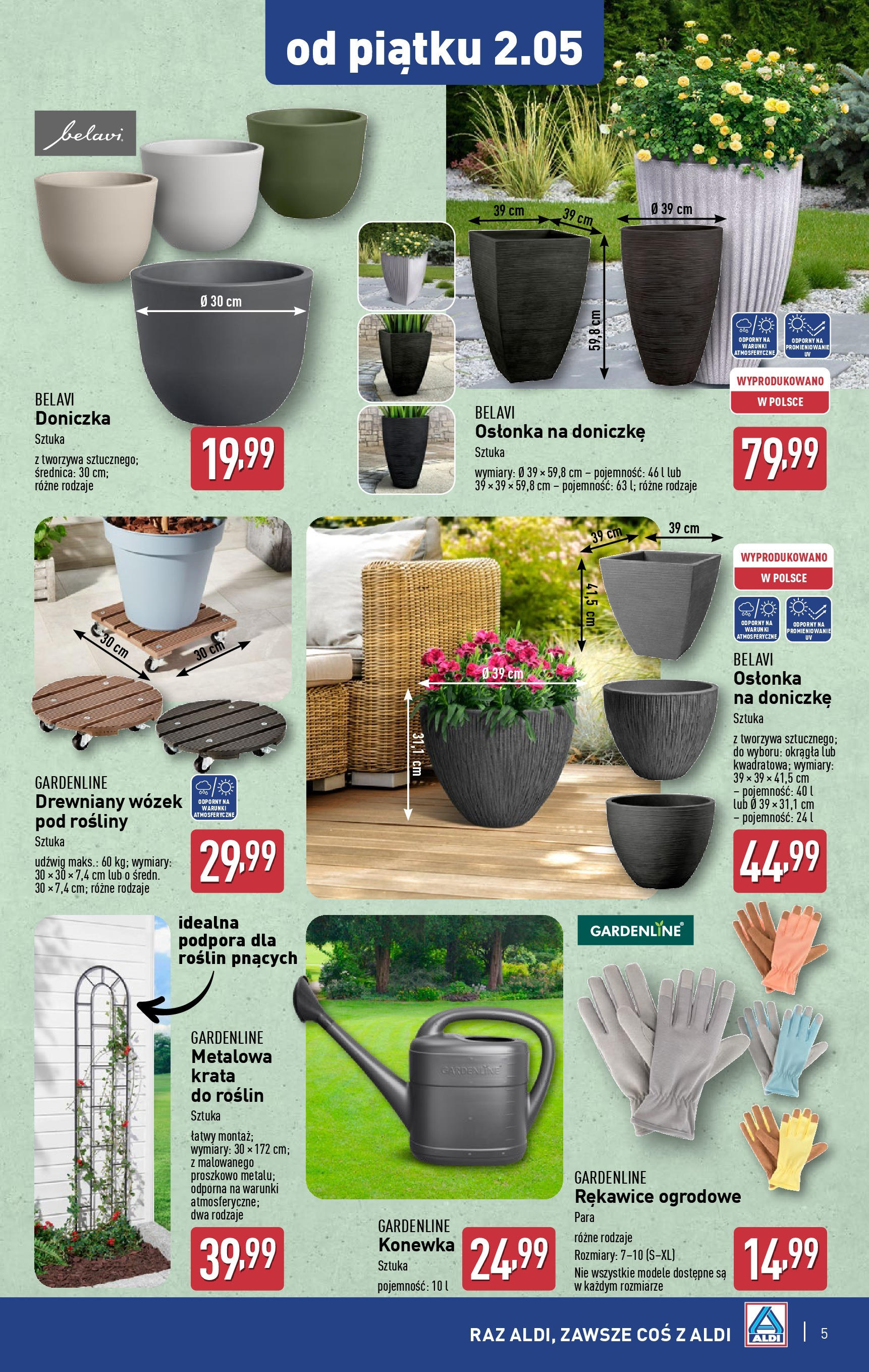 Aldi Gazetka - Promocja od piątku od 02.05.2025 - Ulotka PDF, promocje | Strona: 5 | Produkty: Doniczka, Rosliny