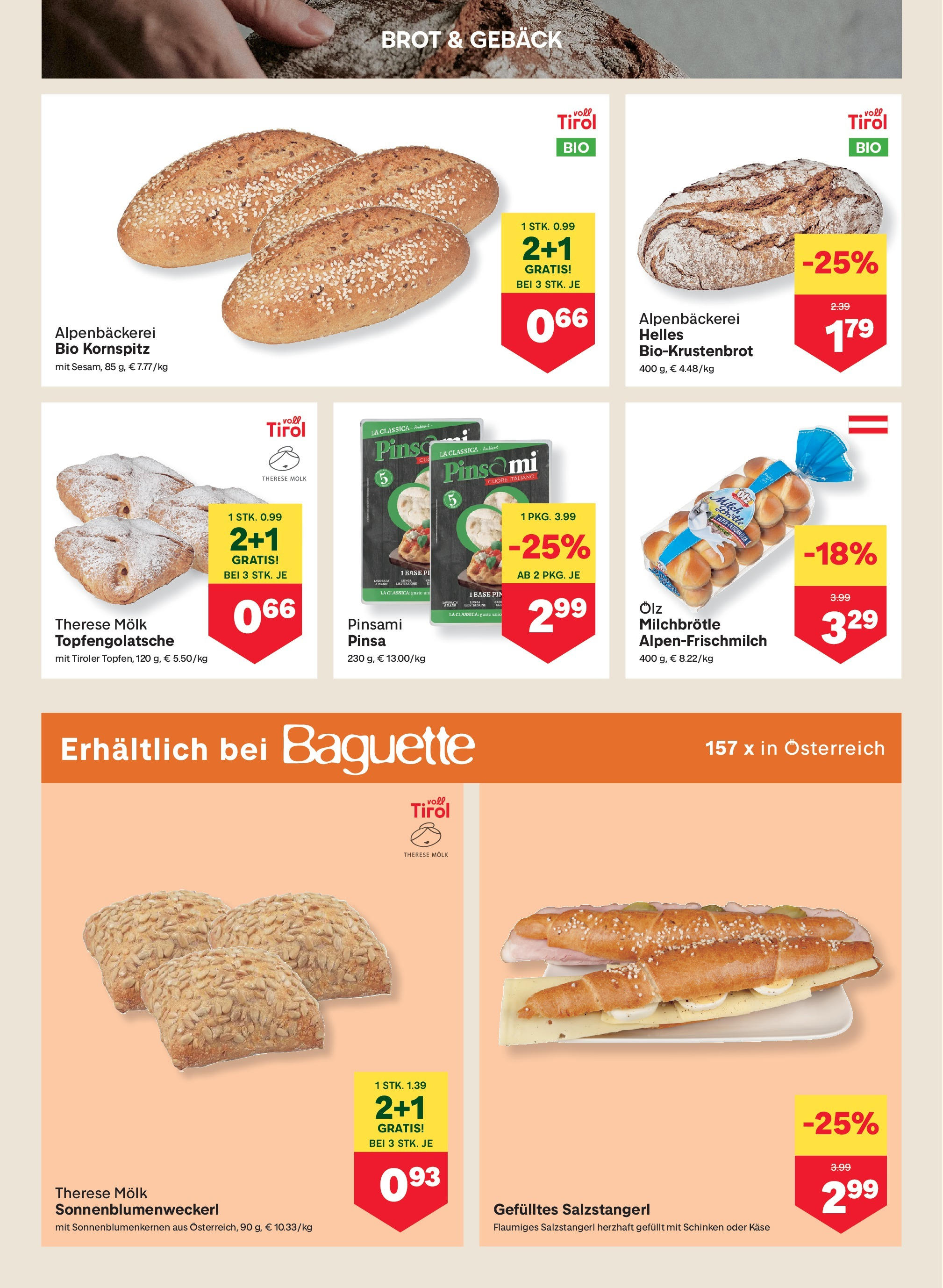 MPREIS Tirol von 30.04.2025 - Aktuelle Angebote | Seite: 4 | Produkte: Jääkaappipakastin, Käse, Brot, Schinken