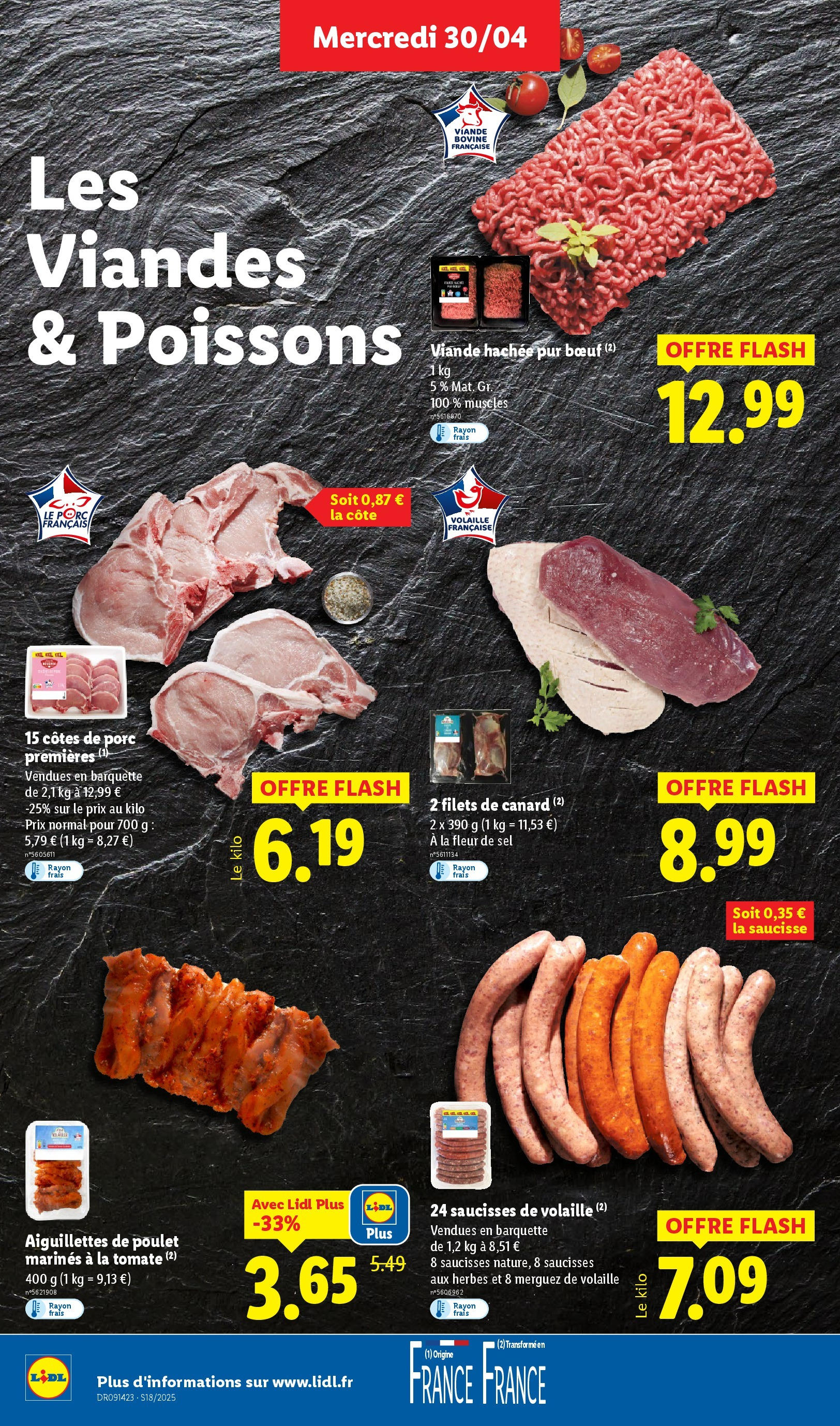 Catalogue LIDL du 29/04/2025 | Promo prospectus en ligne | Page: 6 | Produits: Volaille, Sel, Saucisse, Viande Catalogue LIDL du 29/04/2025 | Promo prospectus en ligne | Page: 6 | Produits: Volaille, Sel, Saucisse, Viande