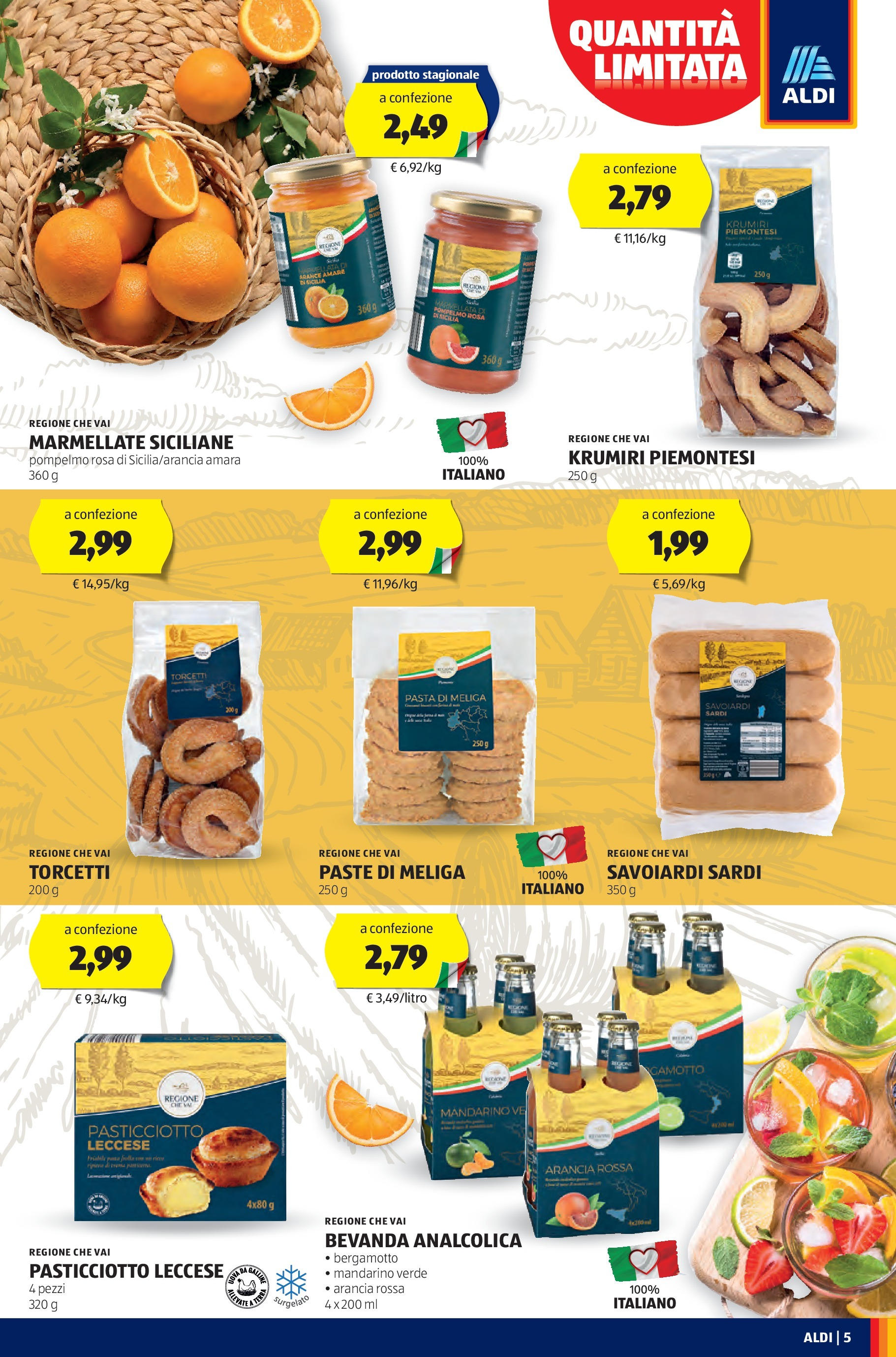 Nuovo Aldi - Regione che vai dal 27/04/2025 > offerte anteprima 🛍️ | Pagina: 5 | Prodotti: Pompelmo, Arancia, Marmellata, Savoiardi
