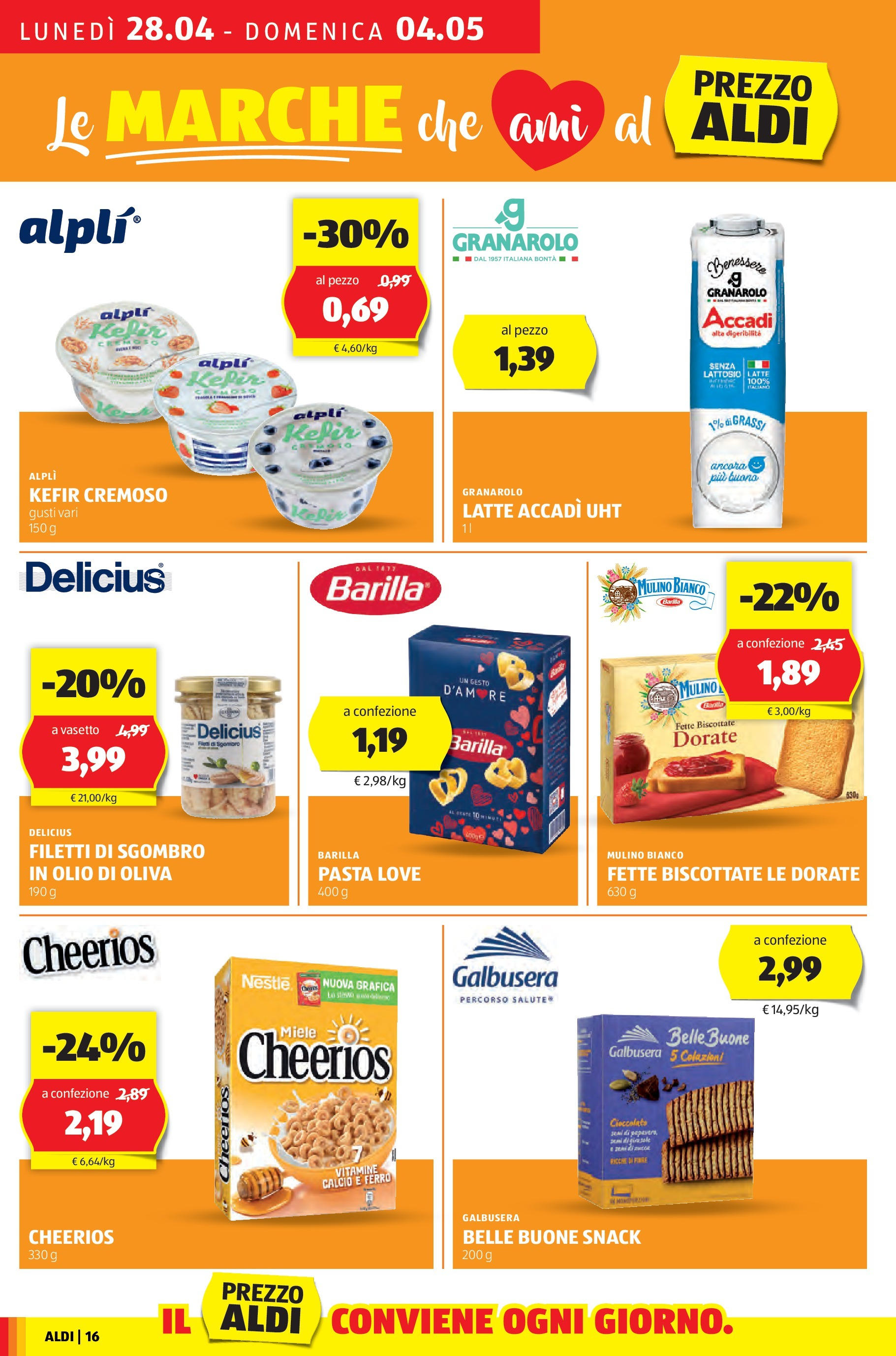 Nuovo Aldi - Regione che vai dal 27/04/2025 > offerte anteprima 🛍️ | Pagina: 16 | Prodotti: Cioccolato, Fette biscottate, Sgombro, Olio di Oliva