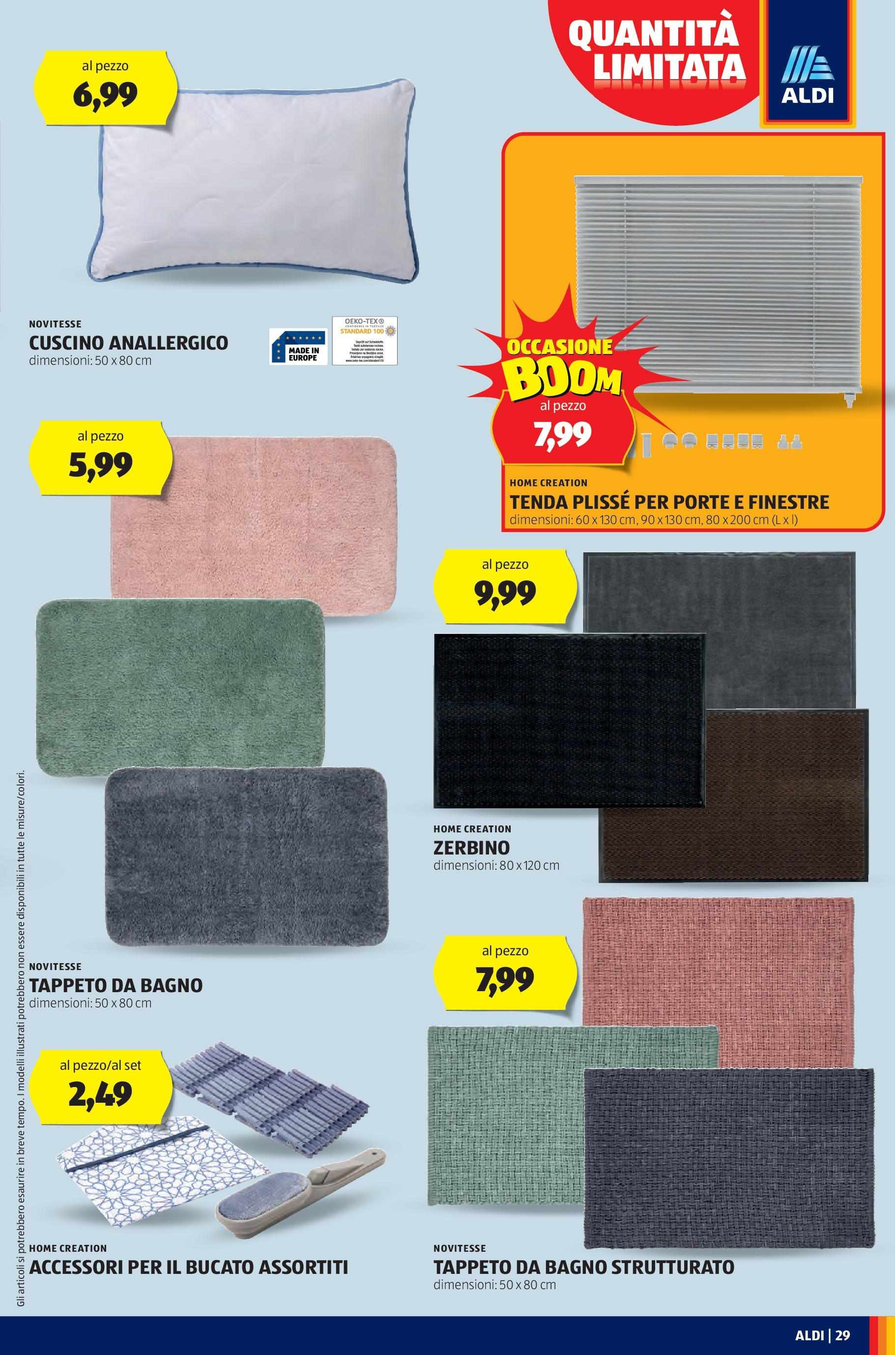 Nuovo Aldi - Regione che vai dal 27/04/2025 > offerte anteprima 🛍️ | Pagina: 29 | Prodotti: Cuscino, Bagno, Tappeto, Zerbino