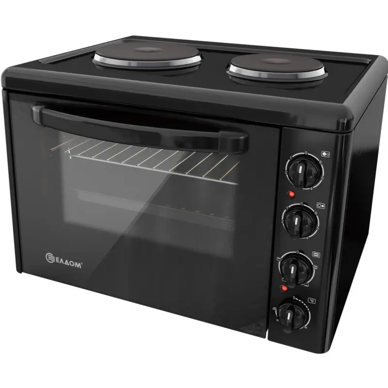 Готварска печка мини Елдом 203VFEN-NEW , 2 ток , Черен