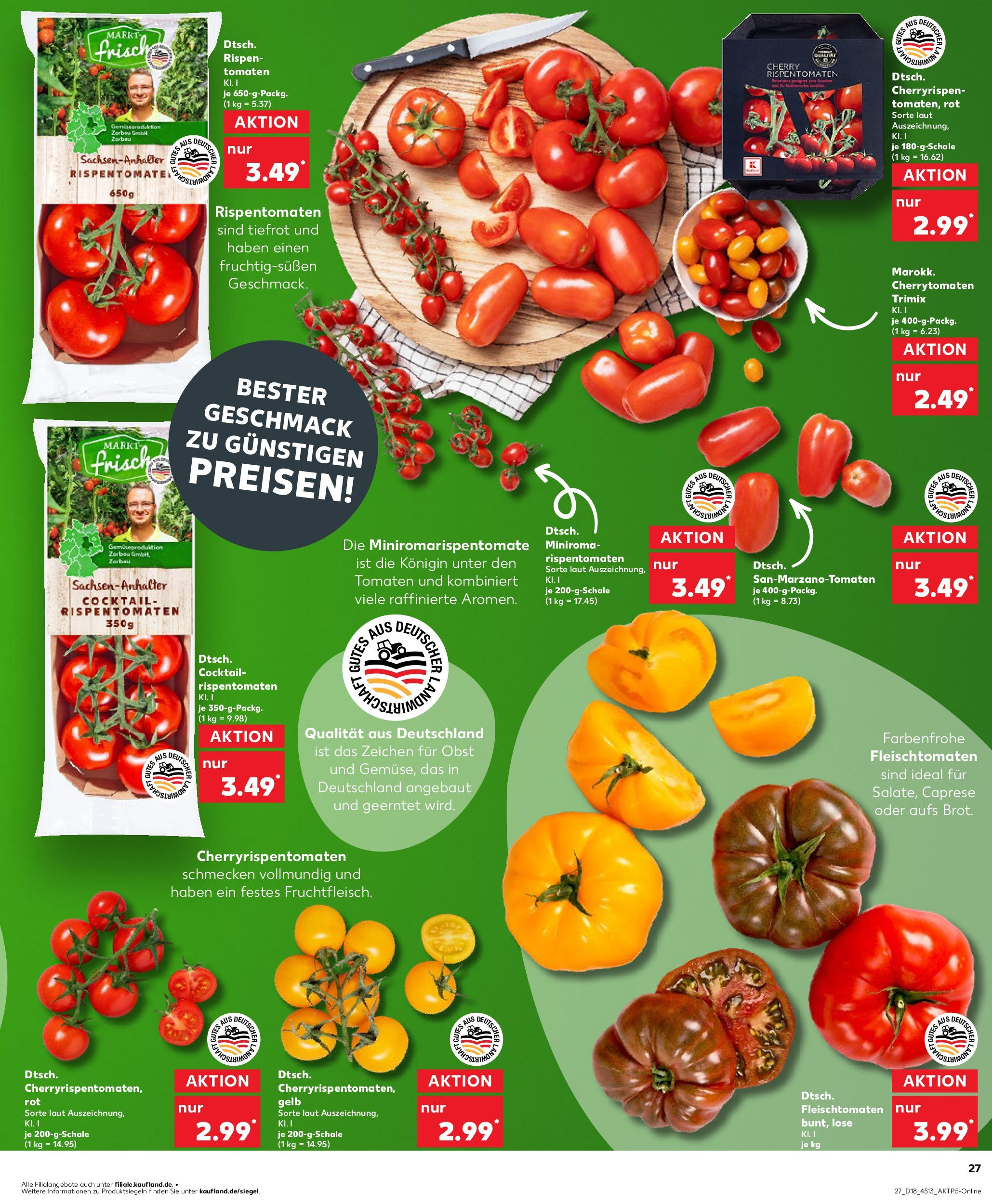 Kaufland - Kaufland: Wochenangebote (ab 01.05.2025) » Angebote Online | Seite: 27 | Produkte: Tomaten, Obst Kaufland - Kaufland: Wochenangebote (ab 01.05.2025) » Angebote Online zum Blättern | Seite: 27 | Produkte: Tomaten, Obst
