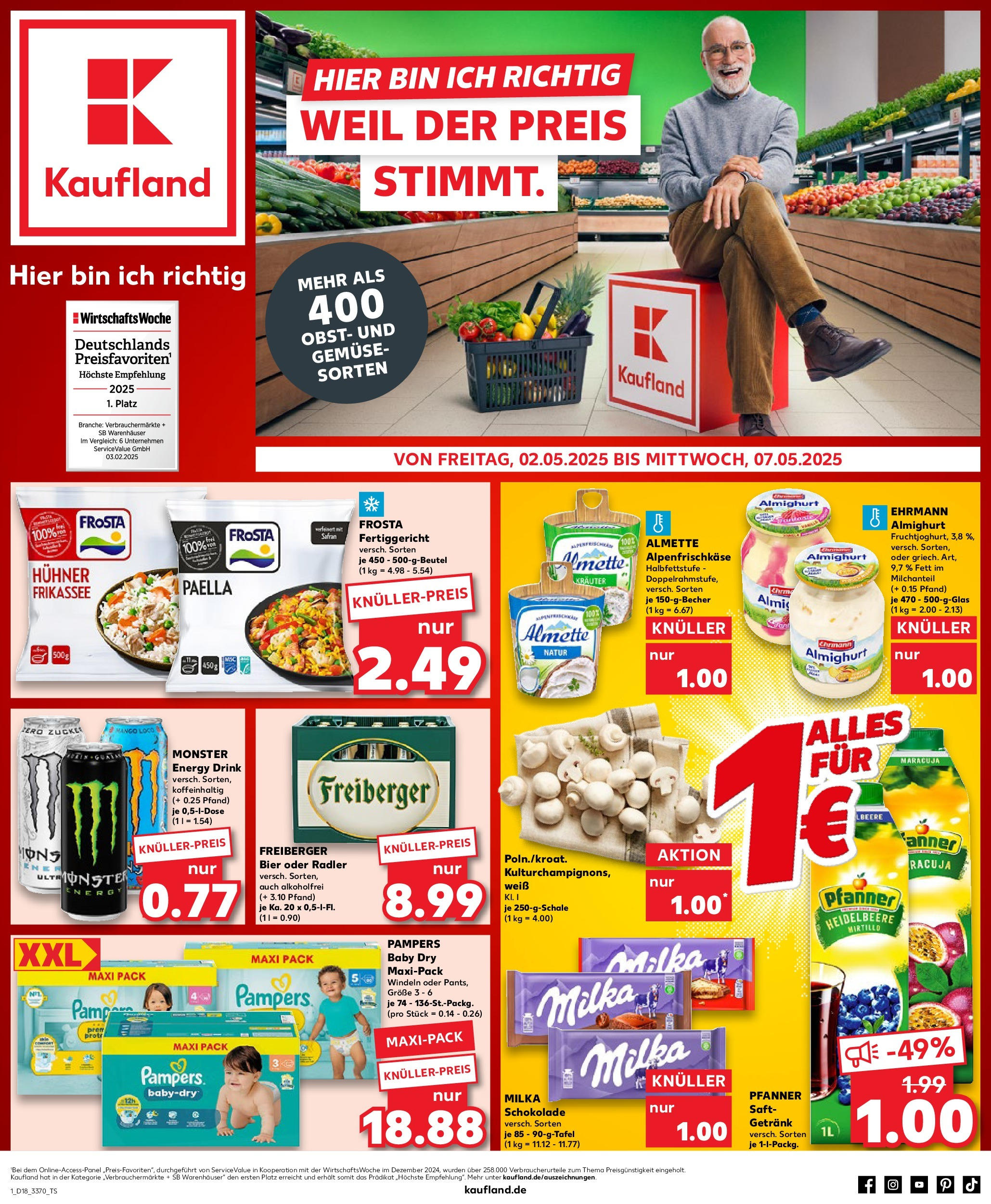 Kaufland - Kaufland: Wochenangebote (ab 01.05.2025) » Angebote Online | Seite: 1 | Produkte: Frosta, Radler, Obst, Zucker Kaufland - Kaufland: Wochenangebote (ab 01.05.2025) » Angebote Online zum Blättern | Seite: 1 | Produkte: Frosta, Radler, Obst, Zucker