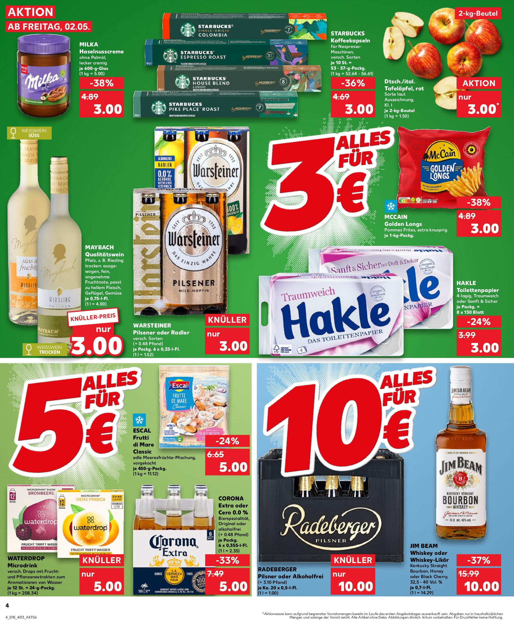 Kaufland - Kaufland: Wochenangebote (ab 01.05.2025) » Angebote Online | Seite: 4 | Produkte: Milka, Radler, Wasser, Radeberger pilsner Kaufland - Kaufland: Wochenangebote (ab 01.05.2025) » Angebote Online zum Blättern | Seite: 4 | Produkte: Milka, Radler, Wasser, Radeberger pilsner