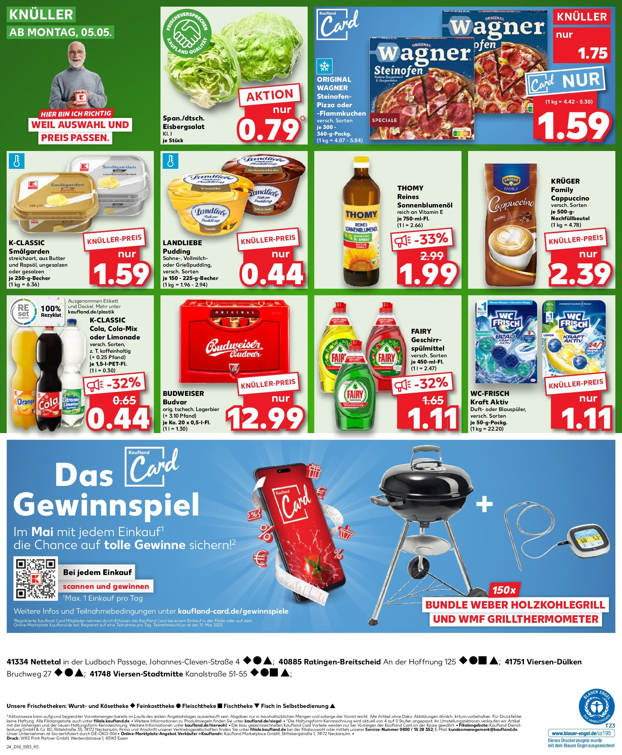 Kaufland - Kaufland: Wochenangebote (ab 01.05.2025) » Angebote Online | Seite: 24 | Produkte: Grill, Sonnenblumenol, Eisbergsalat, Pudding Kaufland - Kaufland: Wochenangebote (ab 01.05.2025) » Angebote Online zum Blättern | Seite: 24 | Produkte: Grill, Sonnenblumenol, Eisbergsalat, Pudding