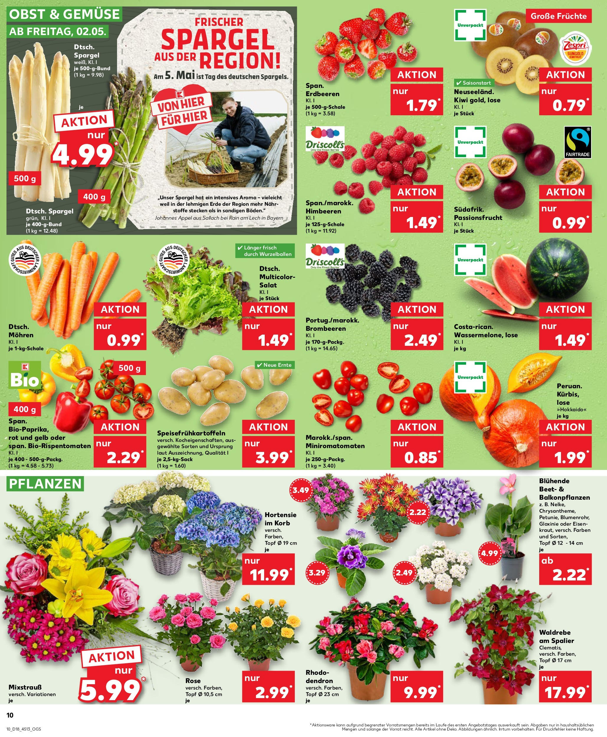 Kaufland - Kaufland: Wochenangebote (ab 01.05.2025) » Angebote Online | Seite: 10 | Produkte: Himbeeren, Spargel, Erdbeeren, Kiwi Kaufland - Kaufland: Wochenangebote (ab 01.05.2025) » Angebote Online zum Blättern | Seite: 10 | Produkte: Himbeeren, Spargel, Erdbeeren, Kiwi