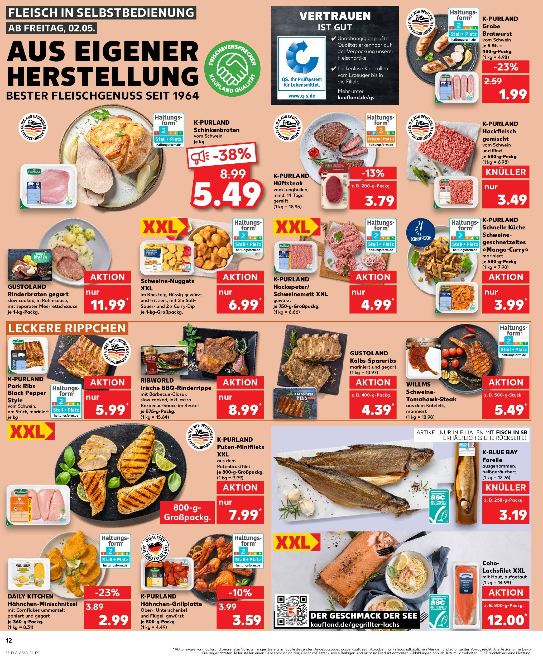 Kaufland - Kaufland: Wochenangebote (ab 01.05.2025) » Angebote Online | Seite: 12 | Produkte: Bratwurst, Fisch, Fleisch, Hackfleisch Kaufland - Kaufland: Wochenangebote (ab 01.05.2025) » Angebote Online zum Blättern | Seite: 12 | Produkte: Bratwurst, Fisch, Fleisch, Hackfleisch
