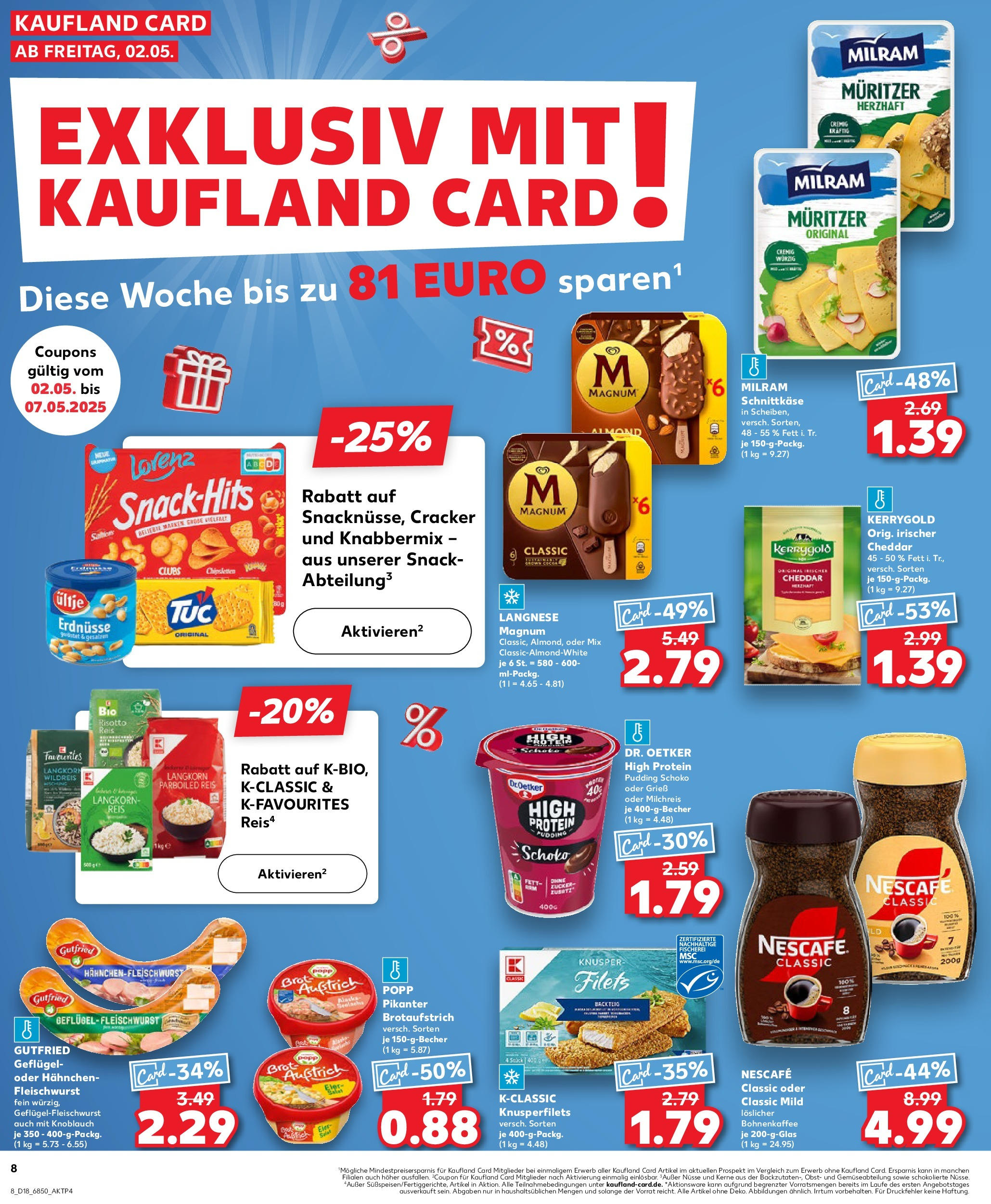 Kaufland - Kaufland: Wochenangebote (ab 01.05.2025) » Angebote Online | Seite: 8 | Produkte: Hahnchen, High protein pudding, Nescafe classic, Brot Kaufland - Kaufland: Wochenangebote (ab 01.05.2025) » Angebote Online zum Blättern | Seite: 8 | Produkte: Hahnchen, High protein pudding, Nescafe classic, Brot