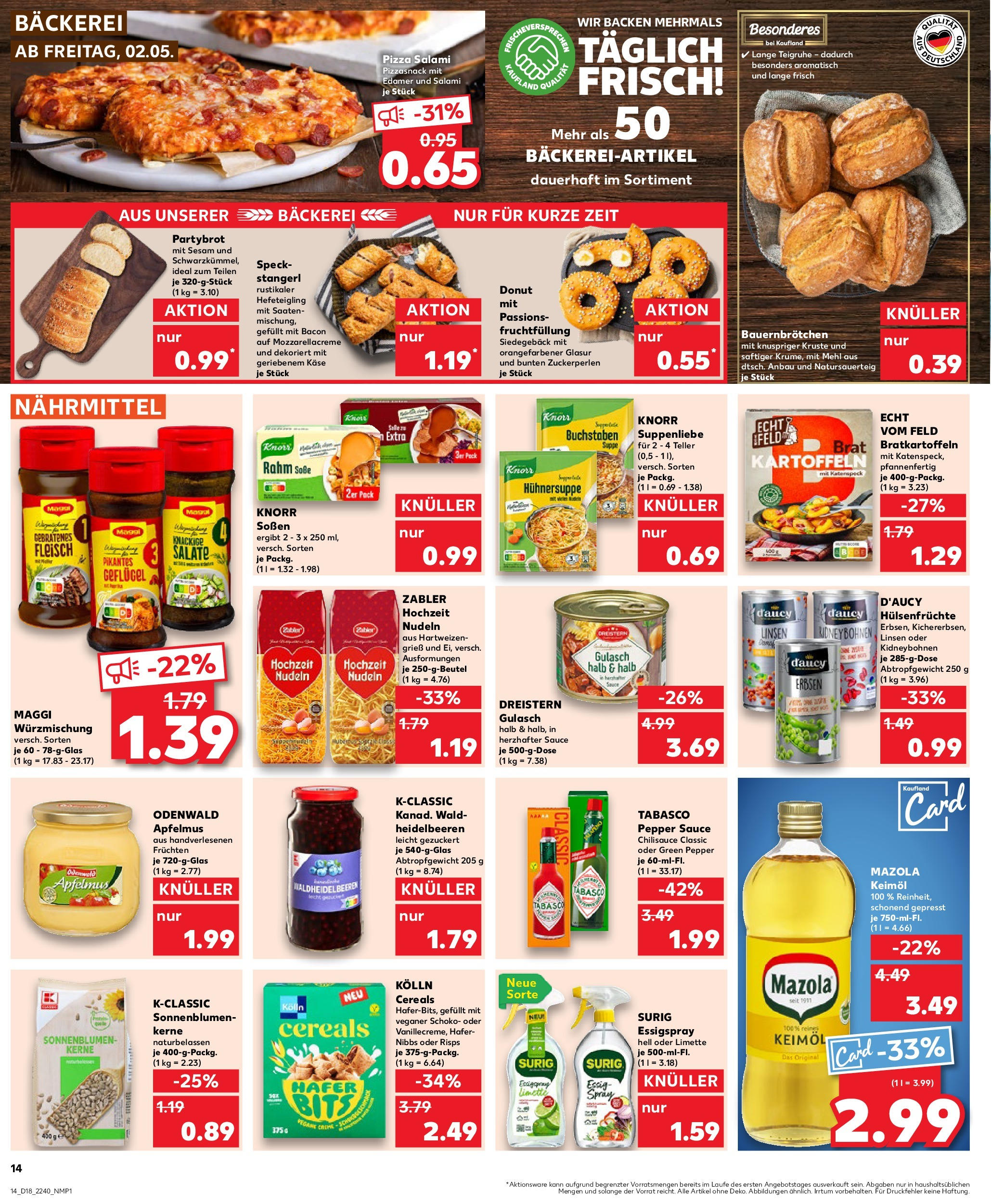Kaufland - Kaufland: Wochenangebote (ab 01.05.2025) » Angebote Online | Seite: 14 | Produkte: Bäckerei, Apple, Heidelbeeren, Salami Kaufland - Kaufland: Wochenangebote (ab 01.05.2025) » Angebote Online zum Blättern | Seite: 14 | Produkte: Bäckerei, Apple, Heidelbeeren, Salami