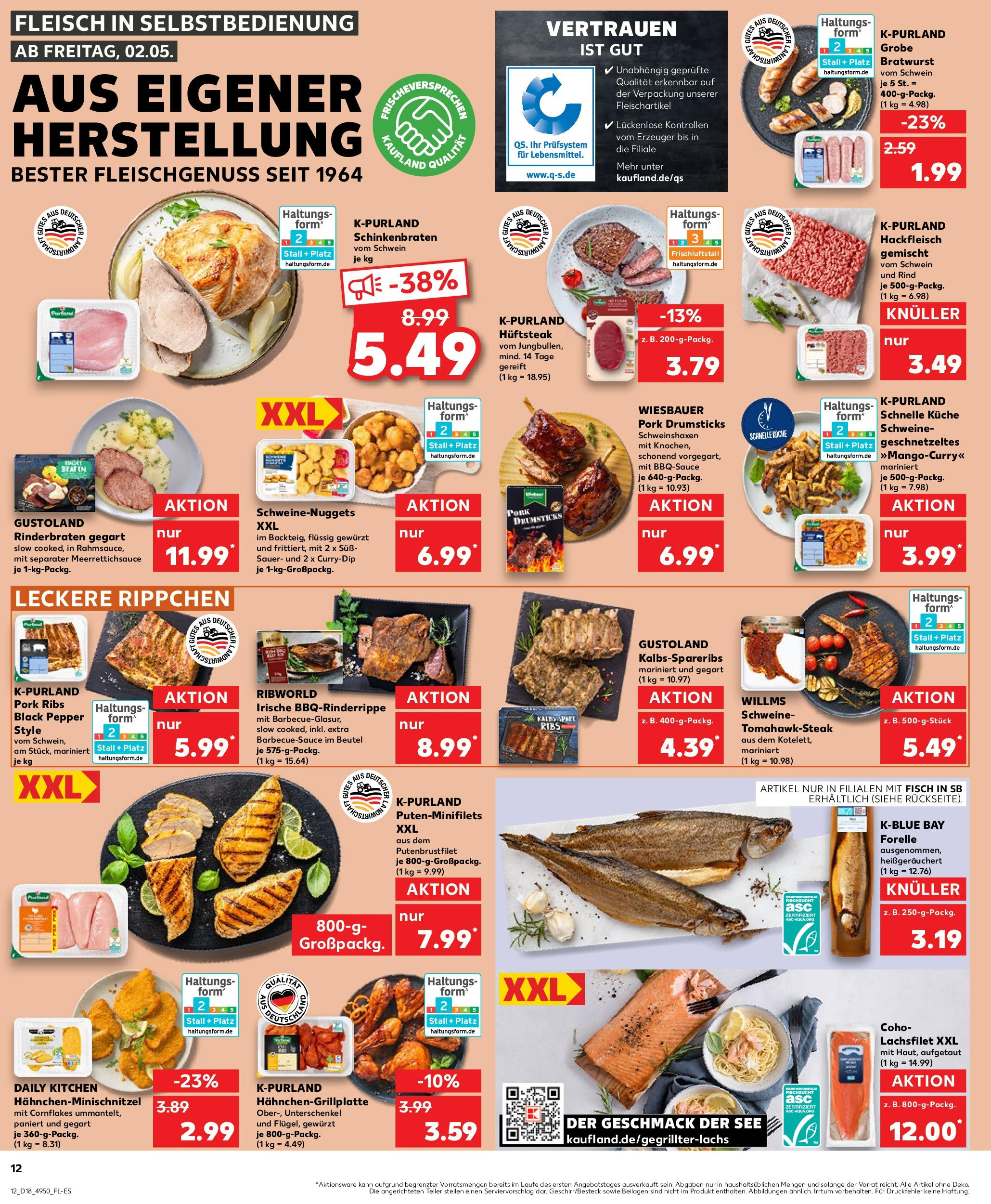 Kaufland - Kaufland: Wochenangebote (ab 01.05.2025) » Angebote Online | Seite: 12 | Produkte: Bratwurst, Fisch, Fleisch, Hackfleisch Kaufland - Kaufland: Wochenangebote (ab 01.05.2025) » Angebote Online zum Blättern | Seite: 12 | Produkte: Bratwurst, Fisch, Fleisch, Hackfleisch