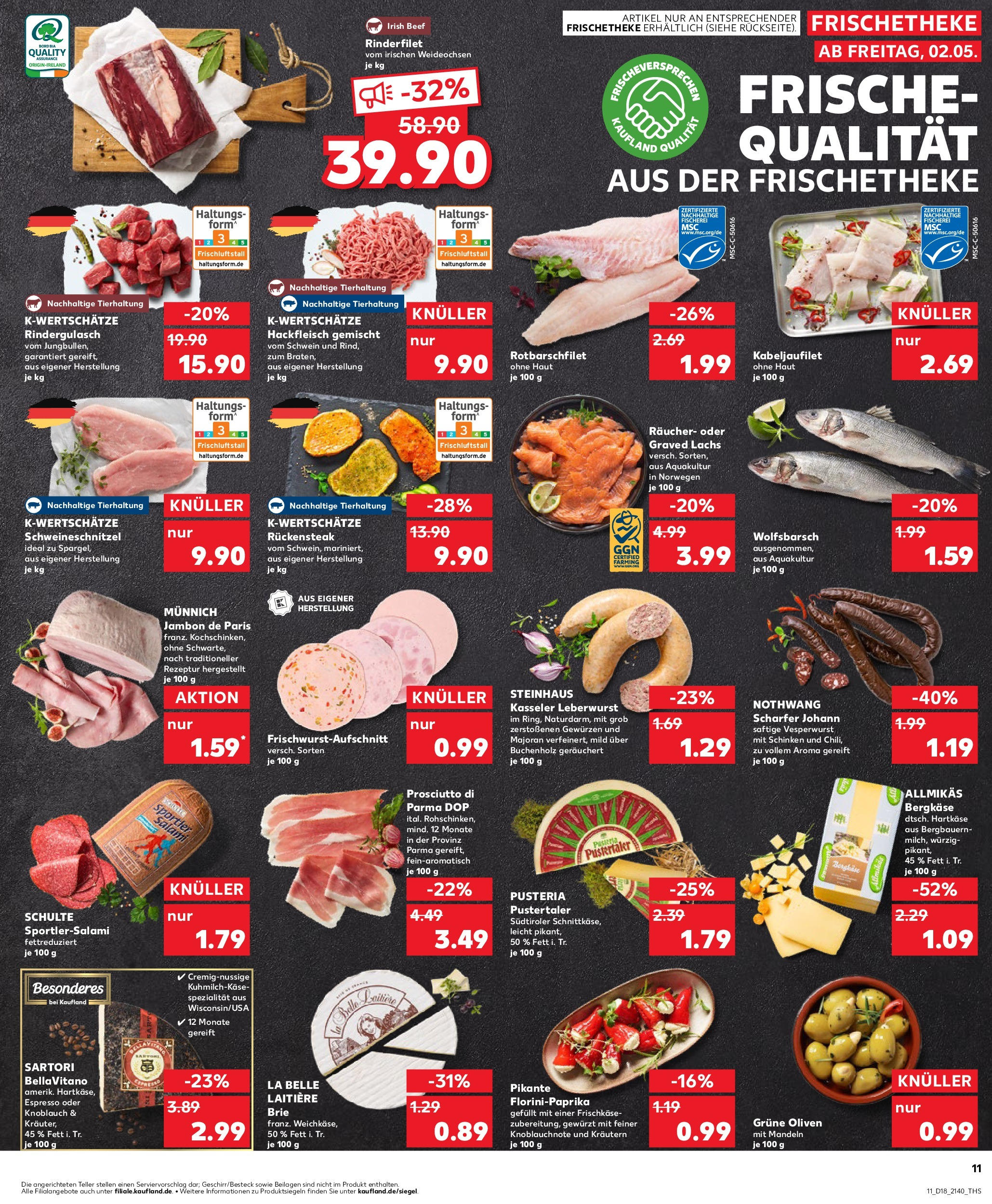 Kaufland - Kaufland: Wochenangebote (ab 01.05.2025) » Angebote Online | Seite: 11 | Produkte: Rindergulasch, Salami, Schinken, Hackfleisch Kaufland - Kaufland: Wochenangebote (ab 01.05.2025) » Angebote Online zum Blättern | Seite: 11 | Produkte: Rindergulasch, Salami, Schinken, Hackfleisch