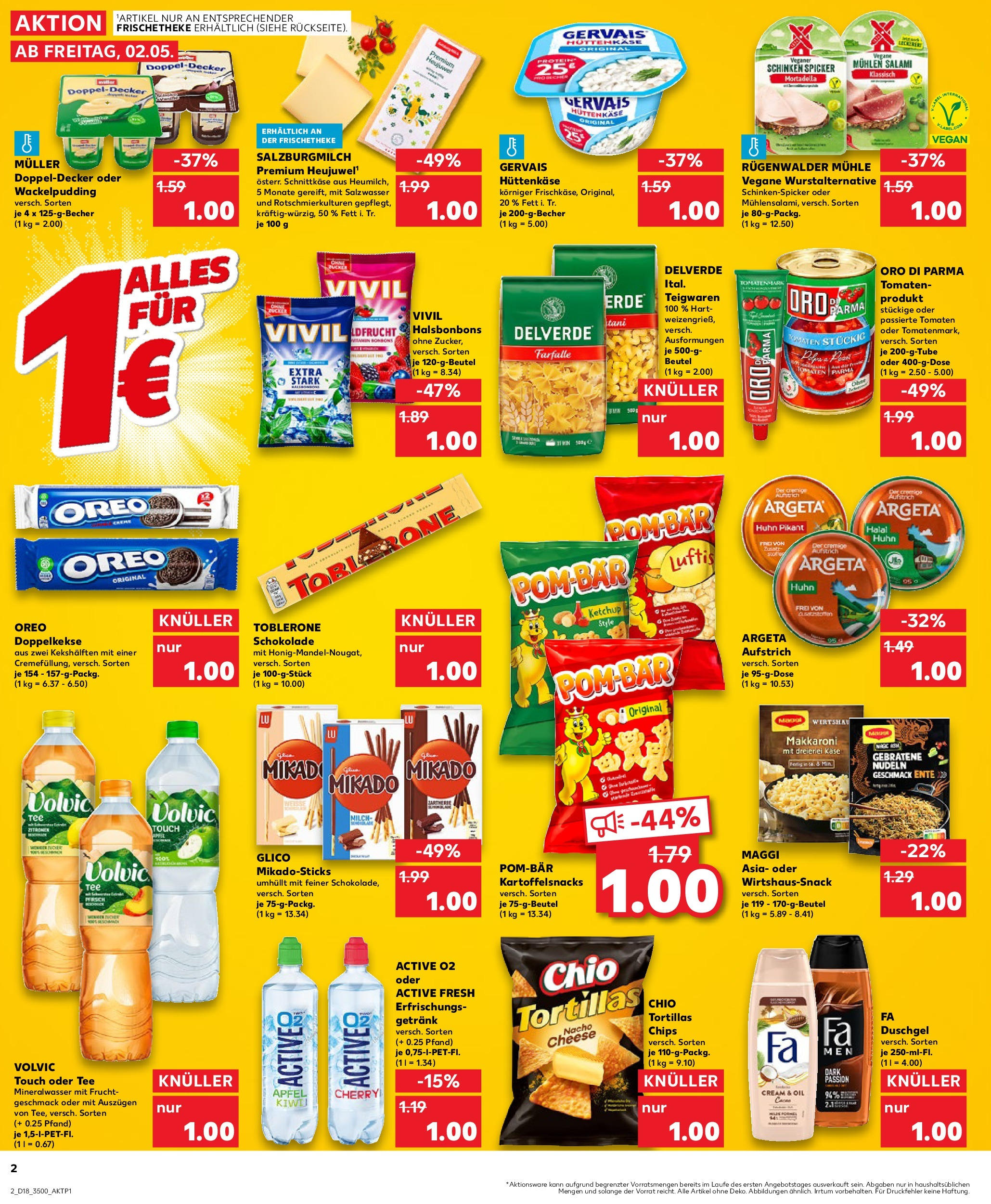 Kaufland - Kaufland: Wochenangebote (ab 01.05.2025) » Angebote Online | Seite: 2 | Produkte: Mühle, Shower Gel, Chips, Volvic Kaufland - Kaufland: Wochenangebote (ab 01.05.2025) » Angebote Online zum Blättern | Seite: 2 | Produkte: Mühle, Shower Gel, Chips, Volvic